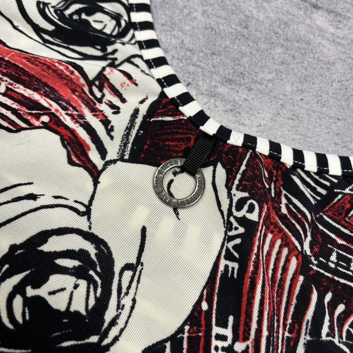 Designer Ladies Save The Queen Avant-Garde overprinted tunic blouse Size M / US 6-8 / IT 42-44 - 20 Thumbnail