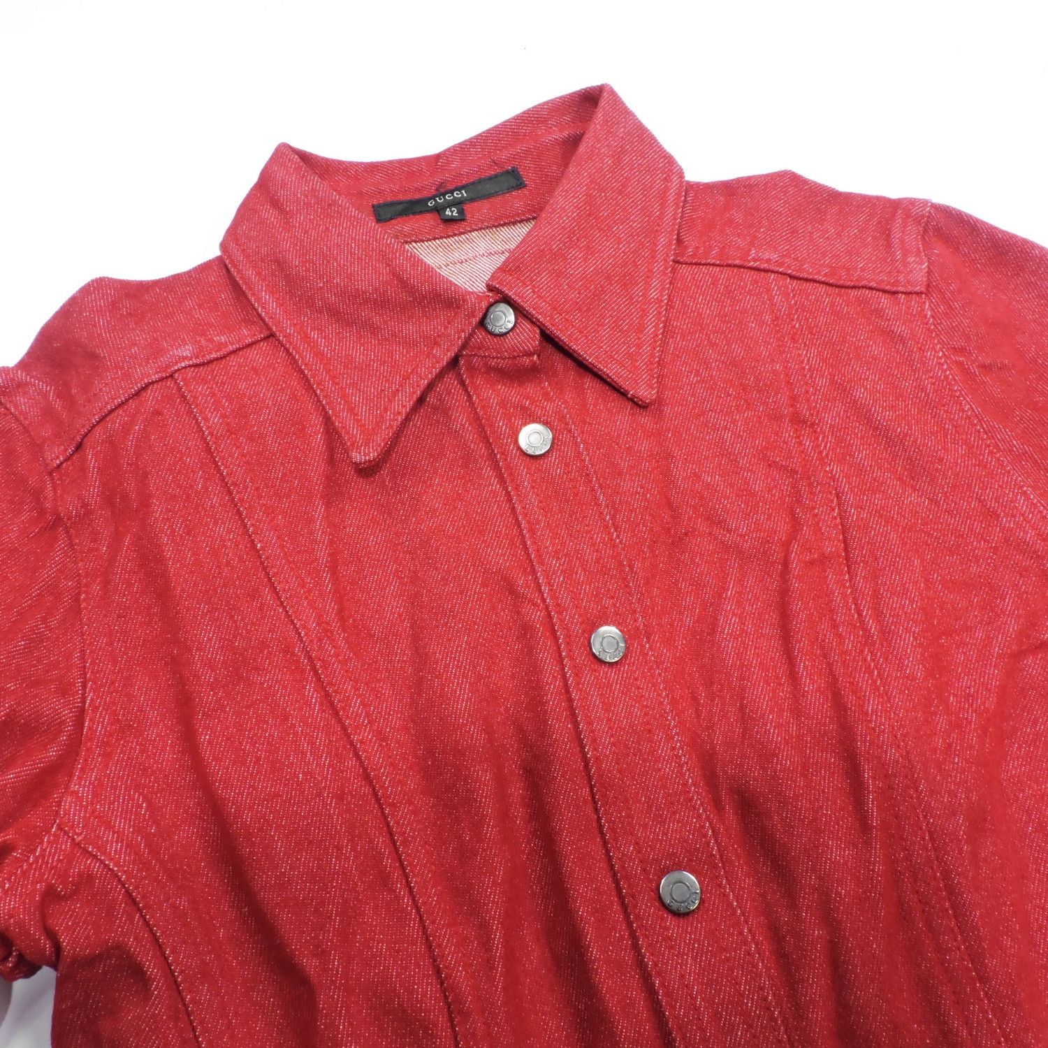 Gucci GUCCI BY TOM FORD RED DENIM JACKET Size M / US 6-8 / IT 42-44 - 7 Thumbnail