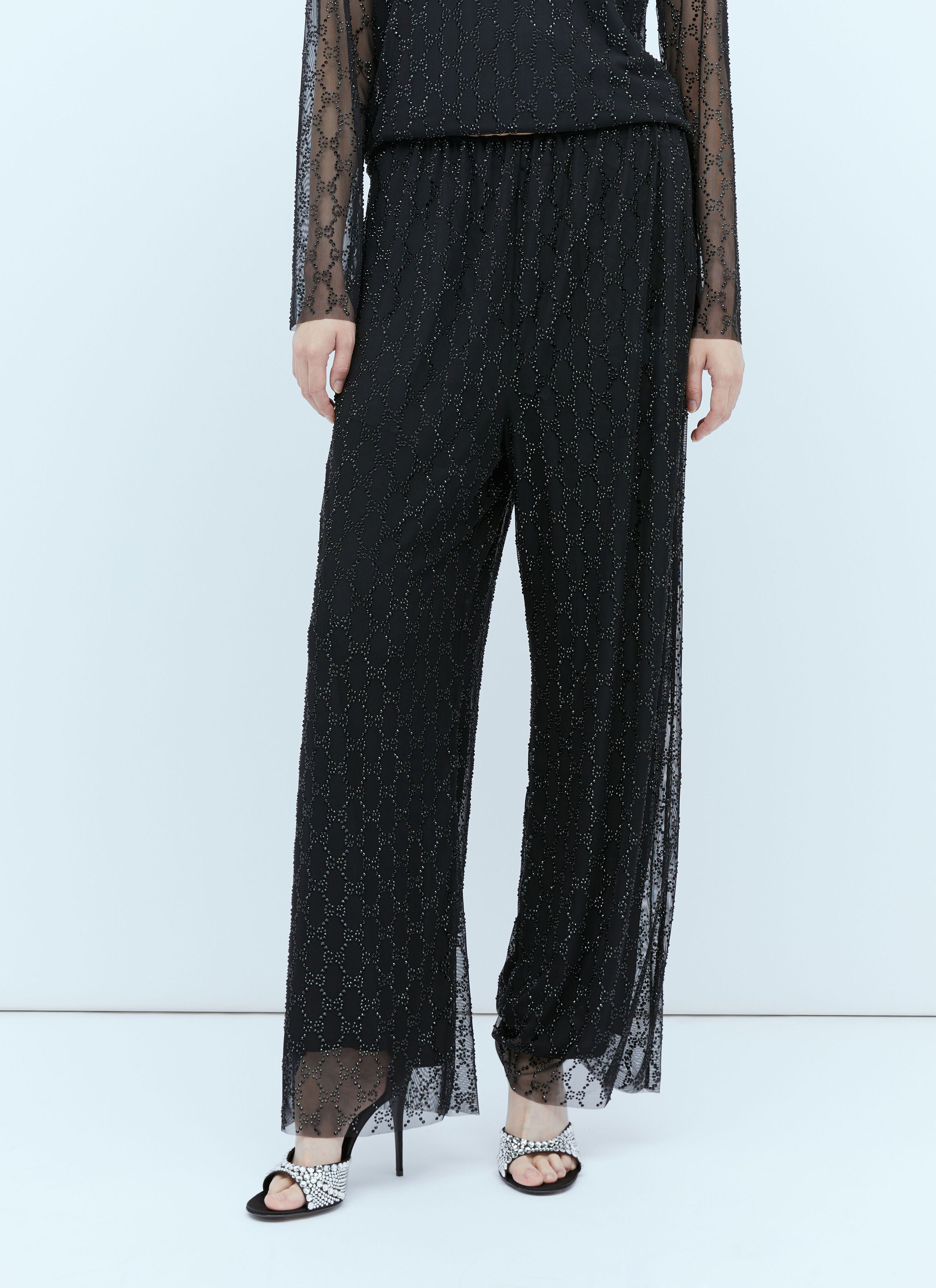 Gucci Tulle Interlocking GG Crystal Pants Size 26" / US 2 / IT 38 - 1 Thumbnail