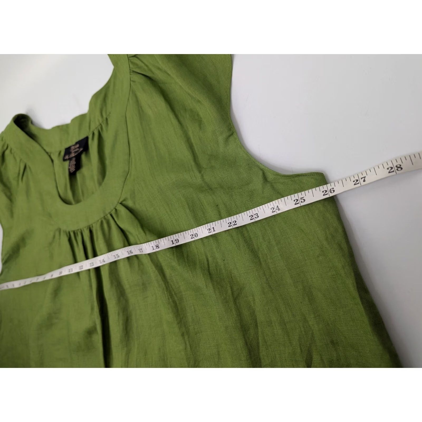 Vintage VINTAGE Trenz Woman Theresa Linen Plus Size 2X Top Tunic Cutouts Embroiderd Sleeveless Blouse Green 2X Womens 2000s Size XXL / US 16-18 / IT 52-54 - 4 Thumbnail