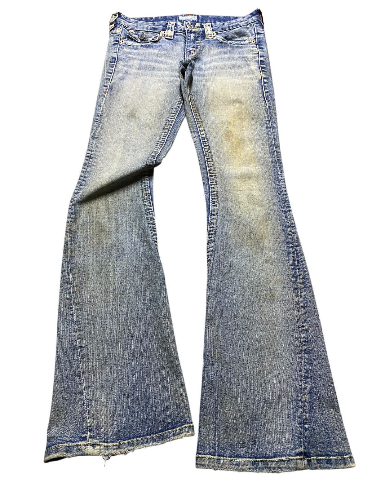 True Religion Vintage Japanese Brand Rusty Mud Wash Distressed Flare Jeans Size US 30 / EU 46 - 1 Thumbnail