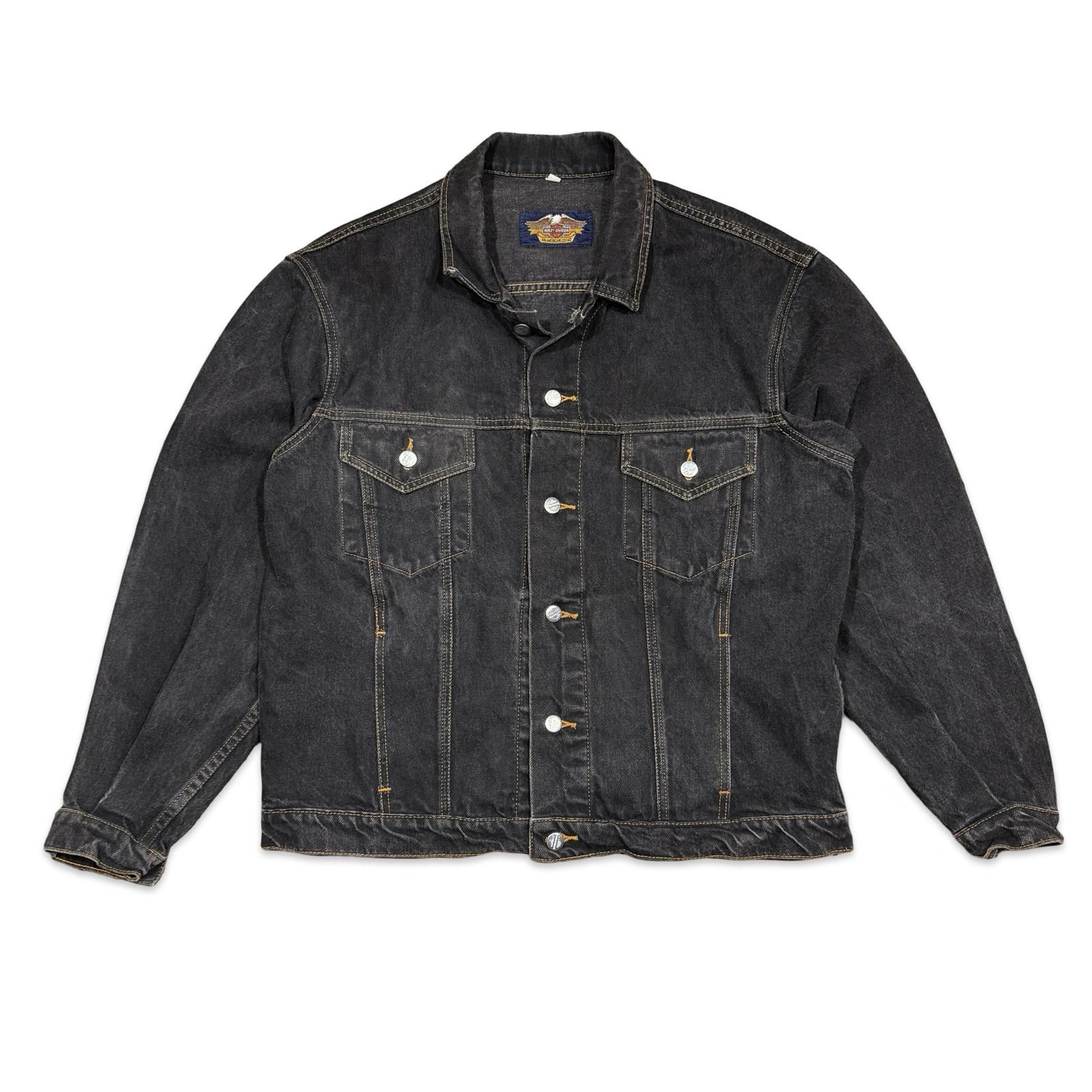 Harley Davidson Vintage Harley-Davidson Motorcycles Eagle Dark Denim Jacket Size US L / EU 52-54 / 3 - 2 Thumbnail