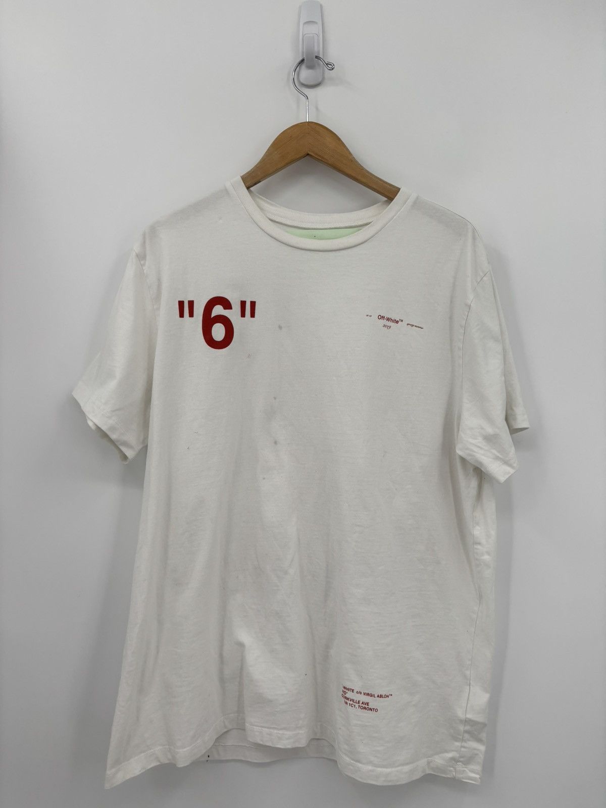 Off-White Off White SS19 Red Logo Tshirt Size US L / EU 52-54 / 3 - 1 Thumbnail