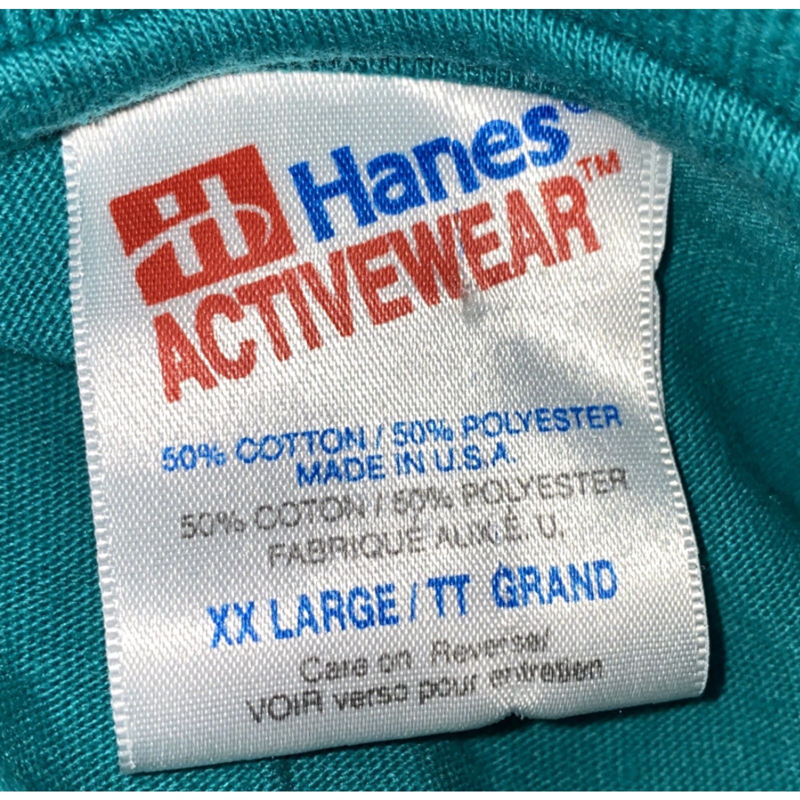 Hanes Hanes Polo Shirt Teal 2XL Men Golf Solid Collared Short Sleeve USA Made Vtg? Size US XXL / EU 58 / 5 - 5 Thumbnail