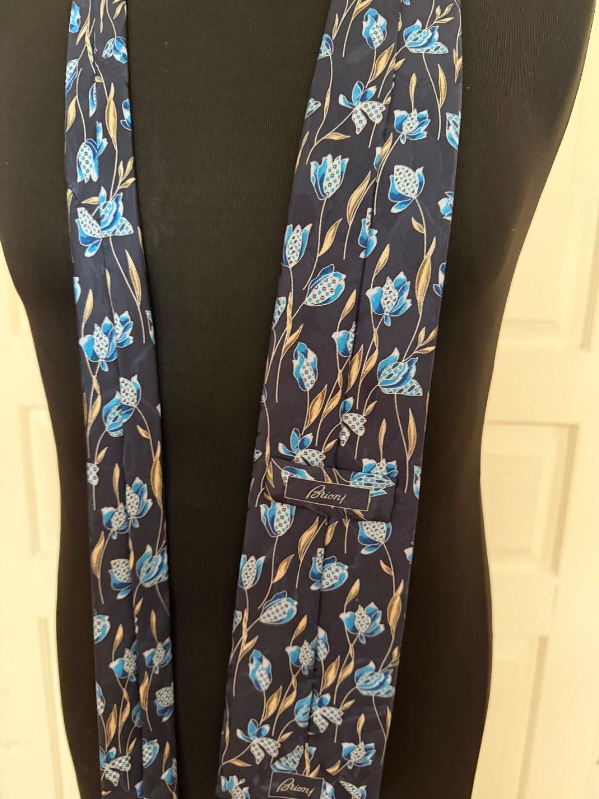 Brioni Brioni Silk Blue Flovers Tie Size ONE SIZE - 5 Thumbnail