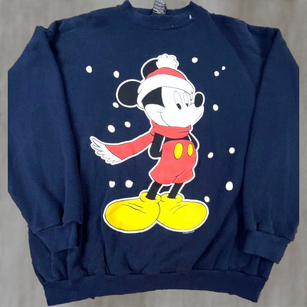 Mickey Unlimited VINTAGE Mickey Unlimited Disney Sweatshirt Men XL Blue Crewneck Sweater USA 90s Mickey Mouse Winter Logo Graphic Print Size US XL / EU 56 / 4 - 1 Thumbnail