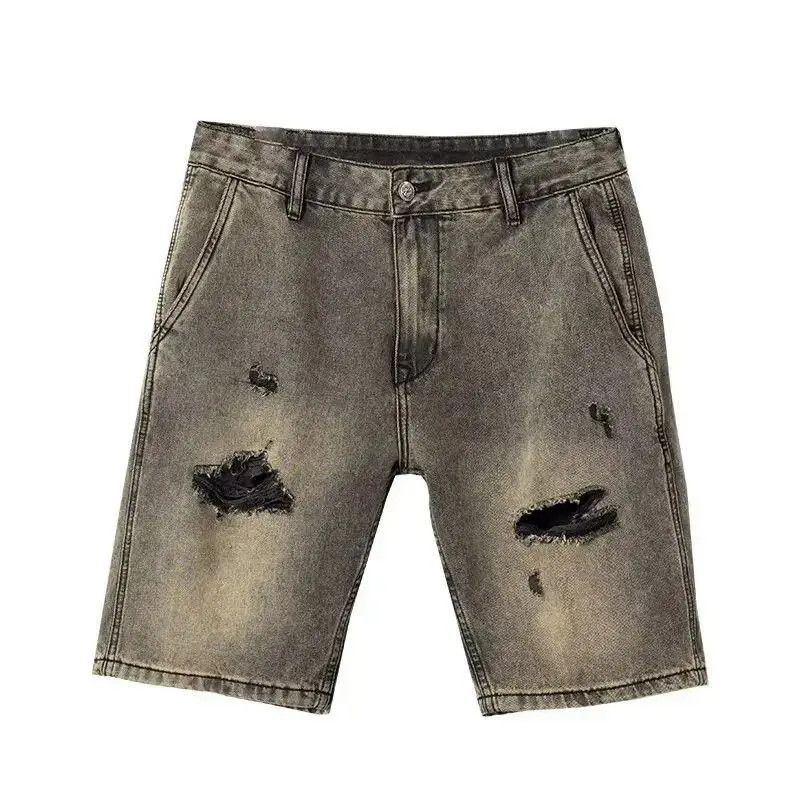 Japanese Brand Retro mud dyed ripped denim shorts Size US 32 / EU 48 - 5 Thumbnail