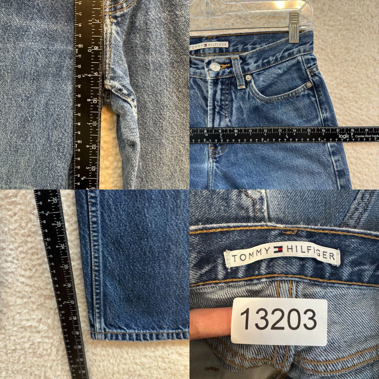 Tommy Hilfiger VINTAGE Tommy Hilfiger Jeans Womens 2 4 25 26 Denim Blue 90s Straight Tapered Leg Mid Rise Grunge Mens Womens Size 26" / US 2 / IT 38 - 9 Thumbnail