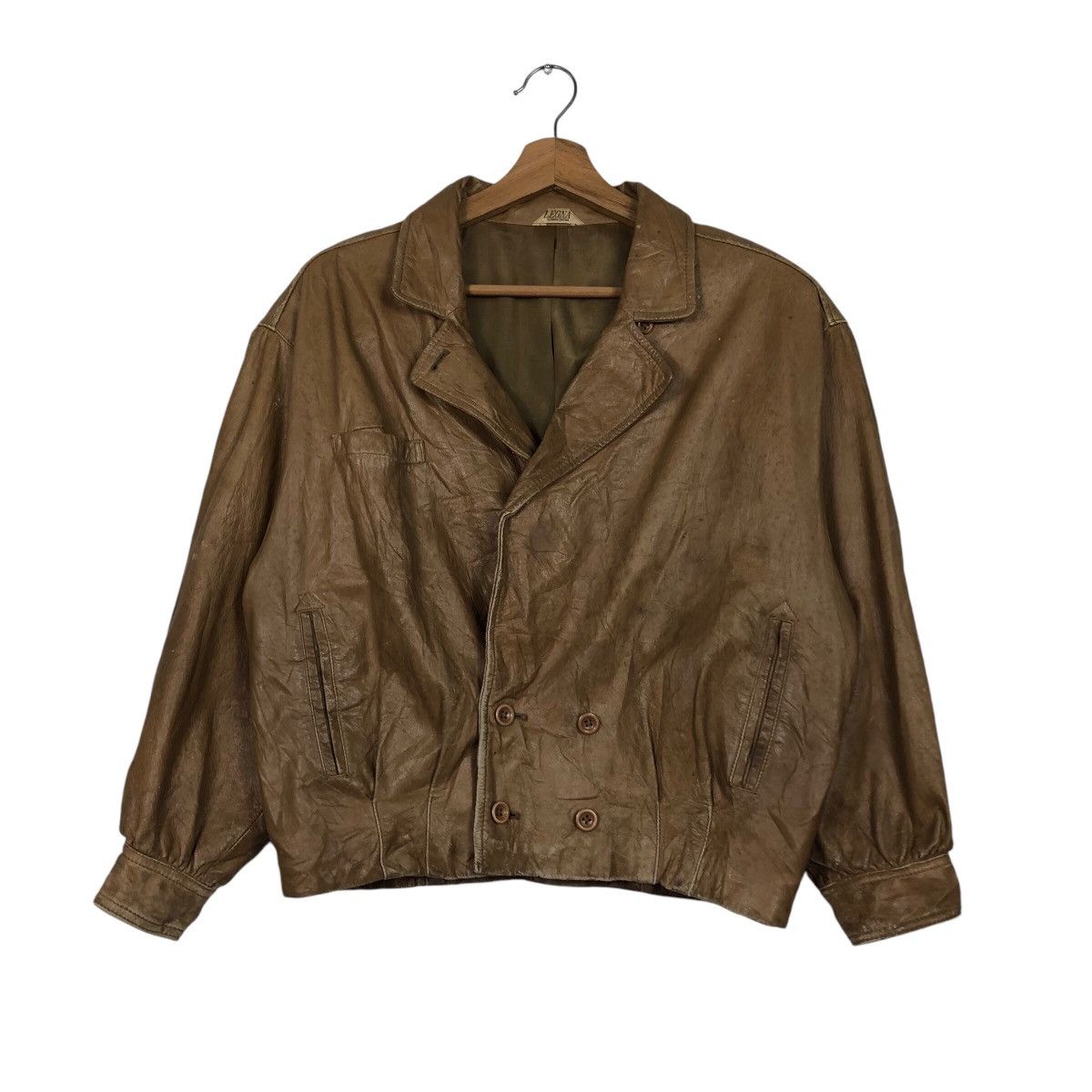 Japanese Brand 📌Vintage Cropped Leather Jacket Biker Zegna Issey Miyake Size US M / EU 48-50 / 2 - 2 Thumbnail