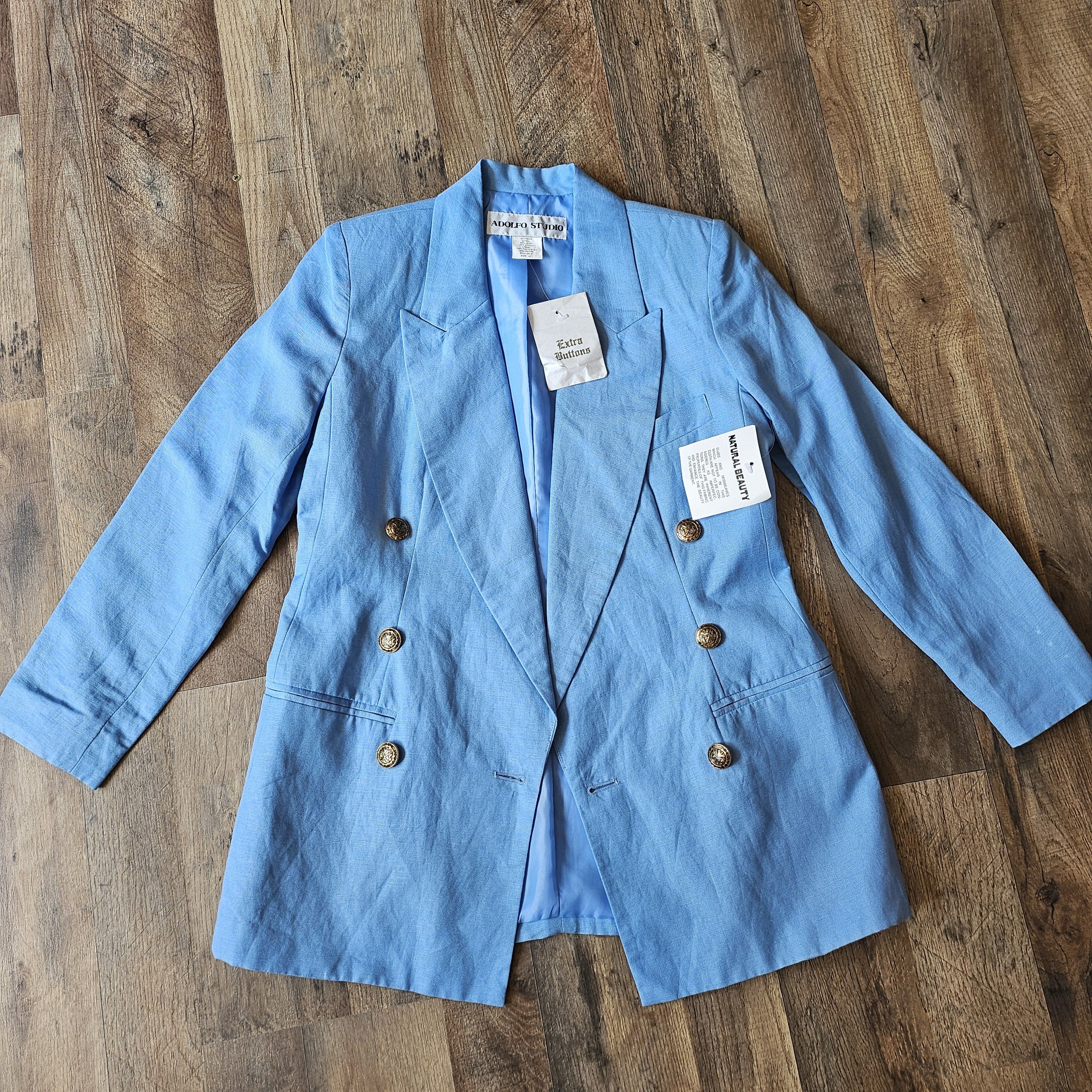 NWT Vintage Adolfo Studio Double Breasted Women Blazer
