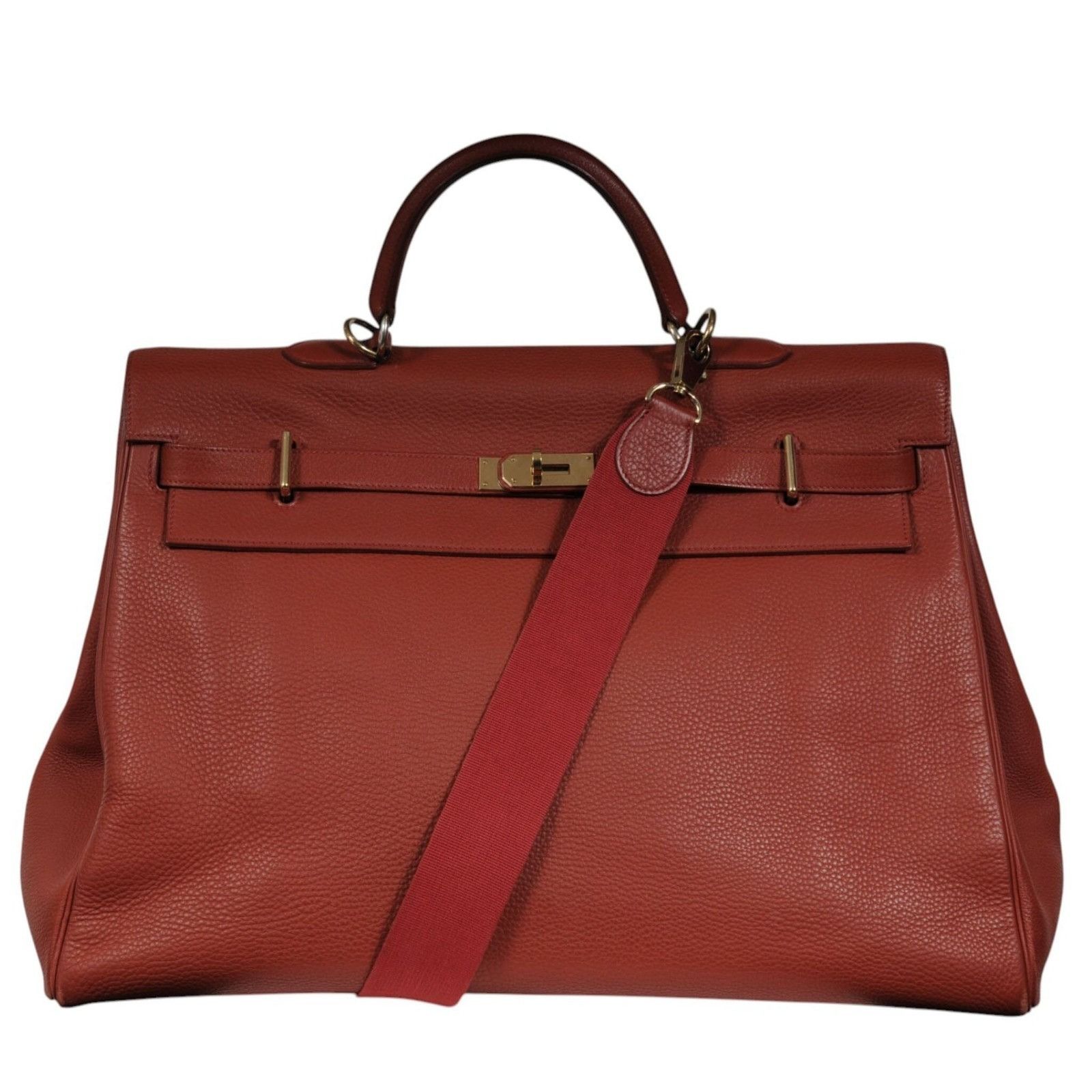 Hermes Vintage Kelly 50 Red Bordeaux Gold Hardware Travel Ca Size ONE SIZE - 25 Thumbnail