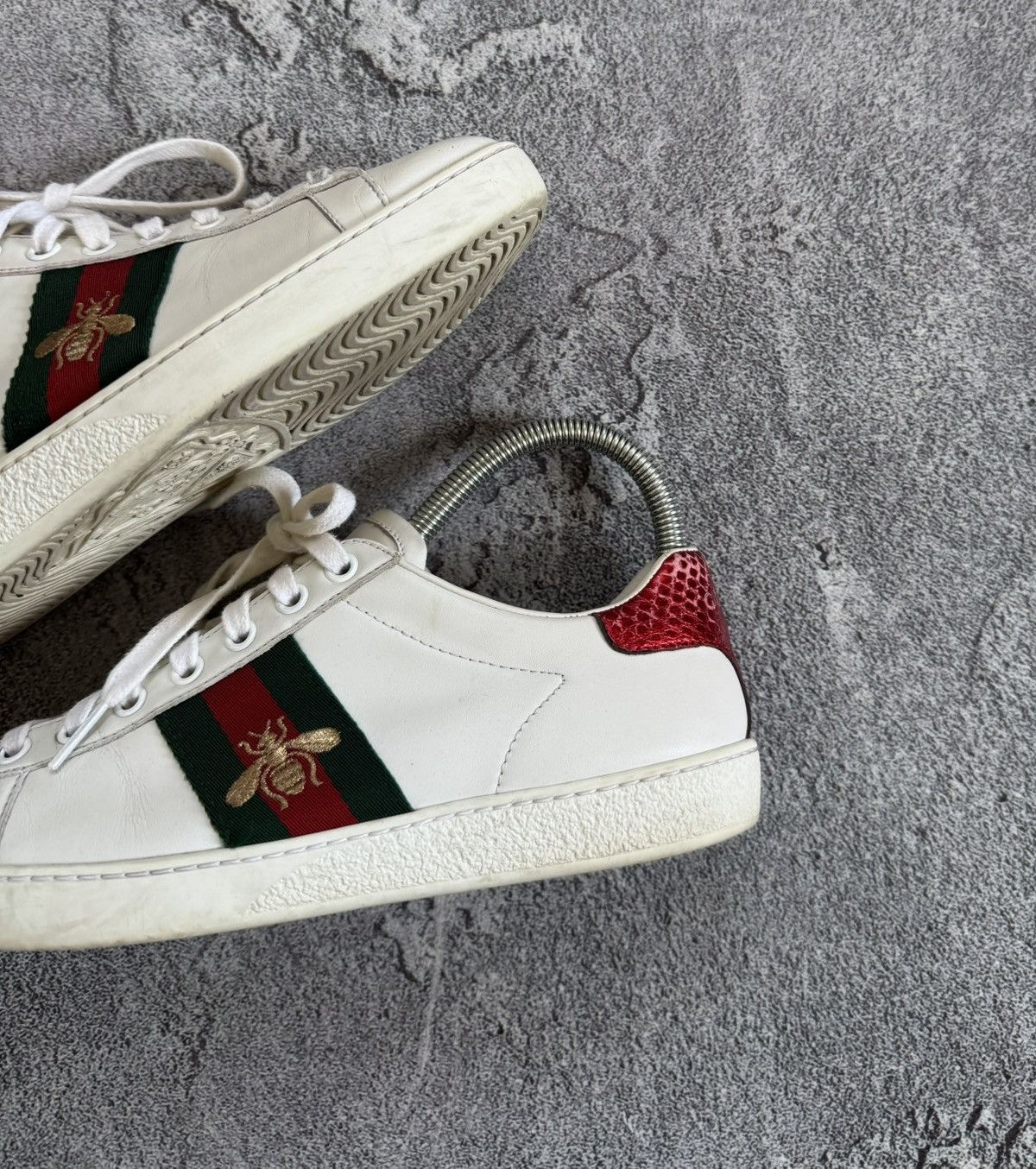 Designer × Gucci Gucci 36size white ACE leather low top sneakers shoes 431942 Size US 6 / IT 36 - 3 Thumbnail