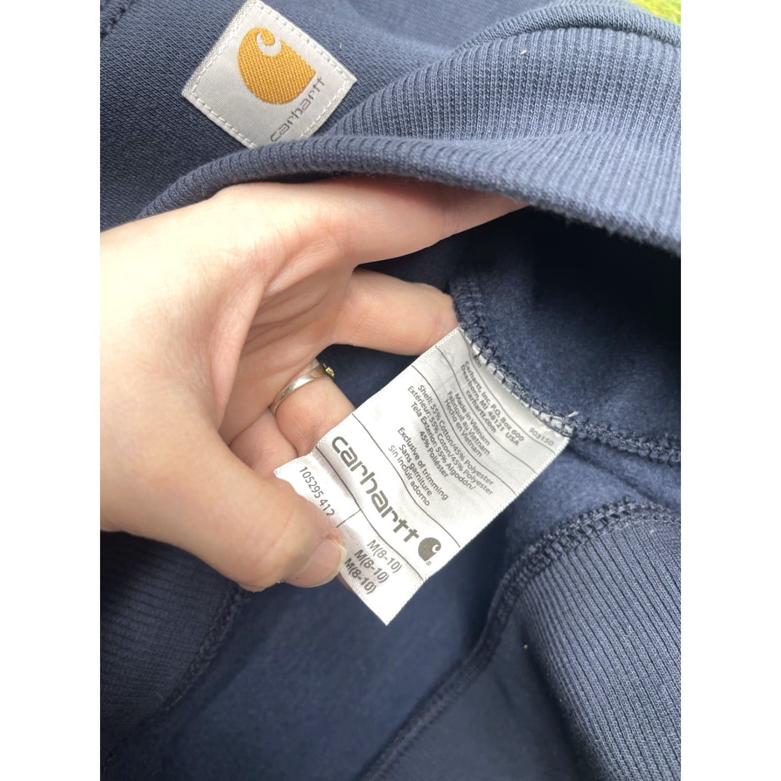 Carhartt Carhartt Womens Jacket Hoodie 1/4 Zip Distressed Blue Work Size M / US 6-8 / IT 42-44 - 7 Thumbnail