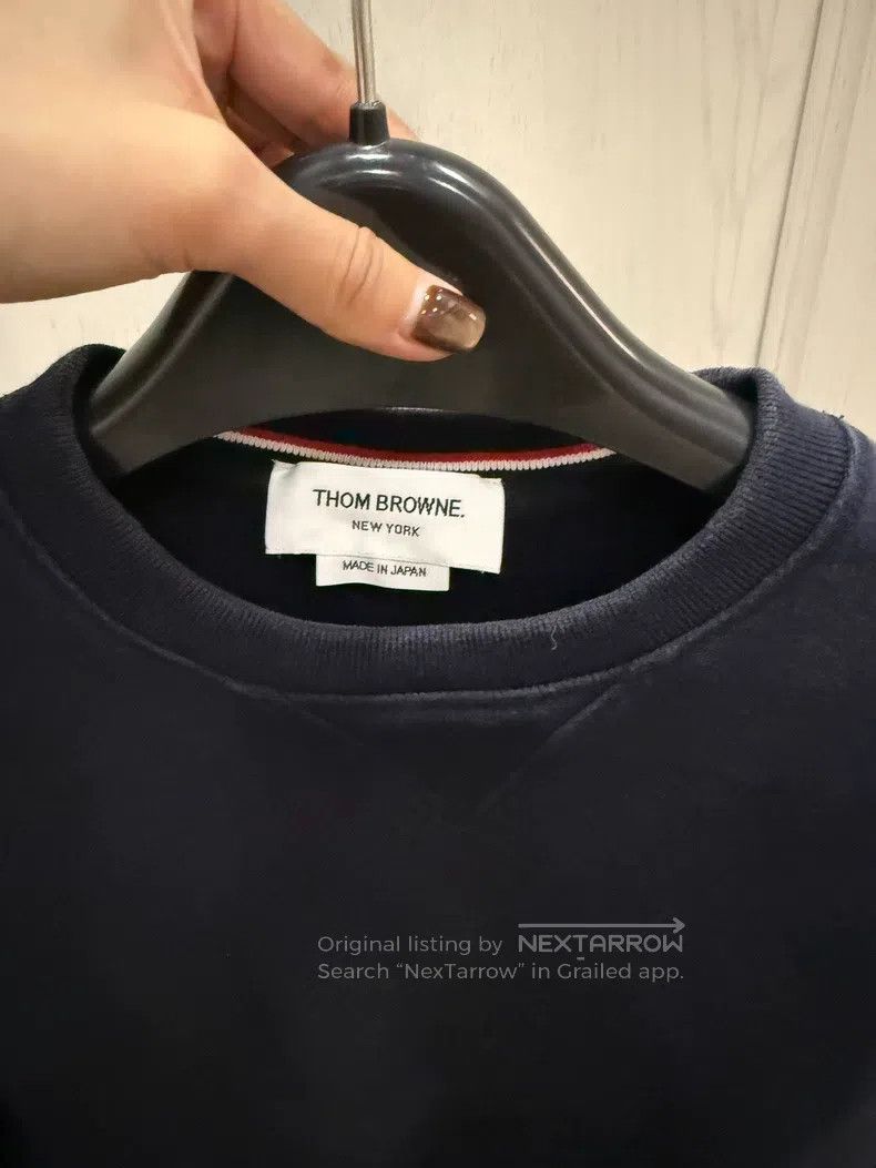 Thom Browne Thom Browne Blue-gray hoodie with four stripes Size US S / EU 44-46 / 1 - 7 Thumbnail