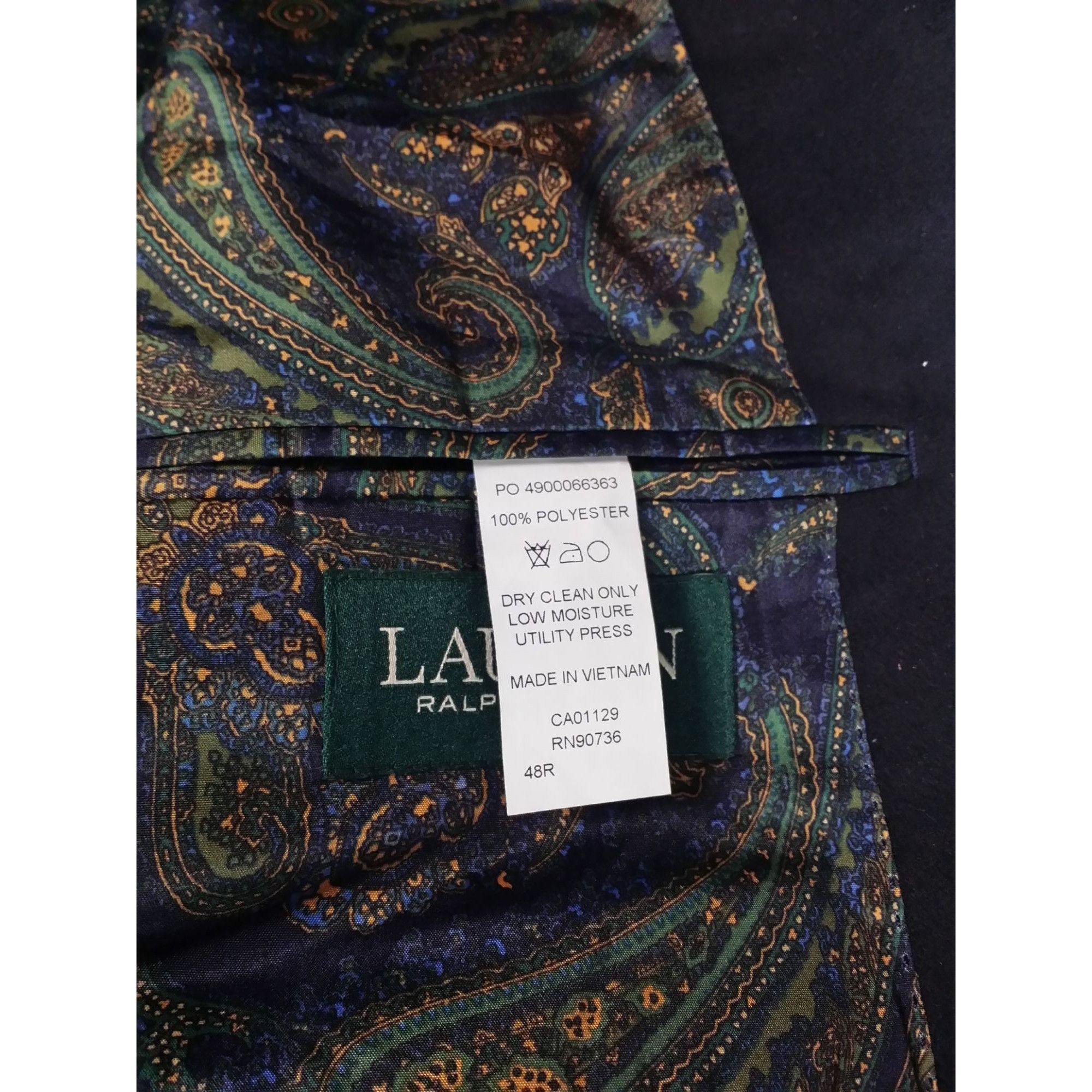 Lauren Ralph Lauren Lauren Ralph Lauren Blazer Men Sz 48R Black 2 Button Designe Size 48R - 8 Thumbnail