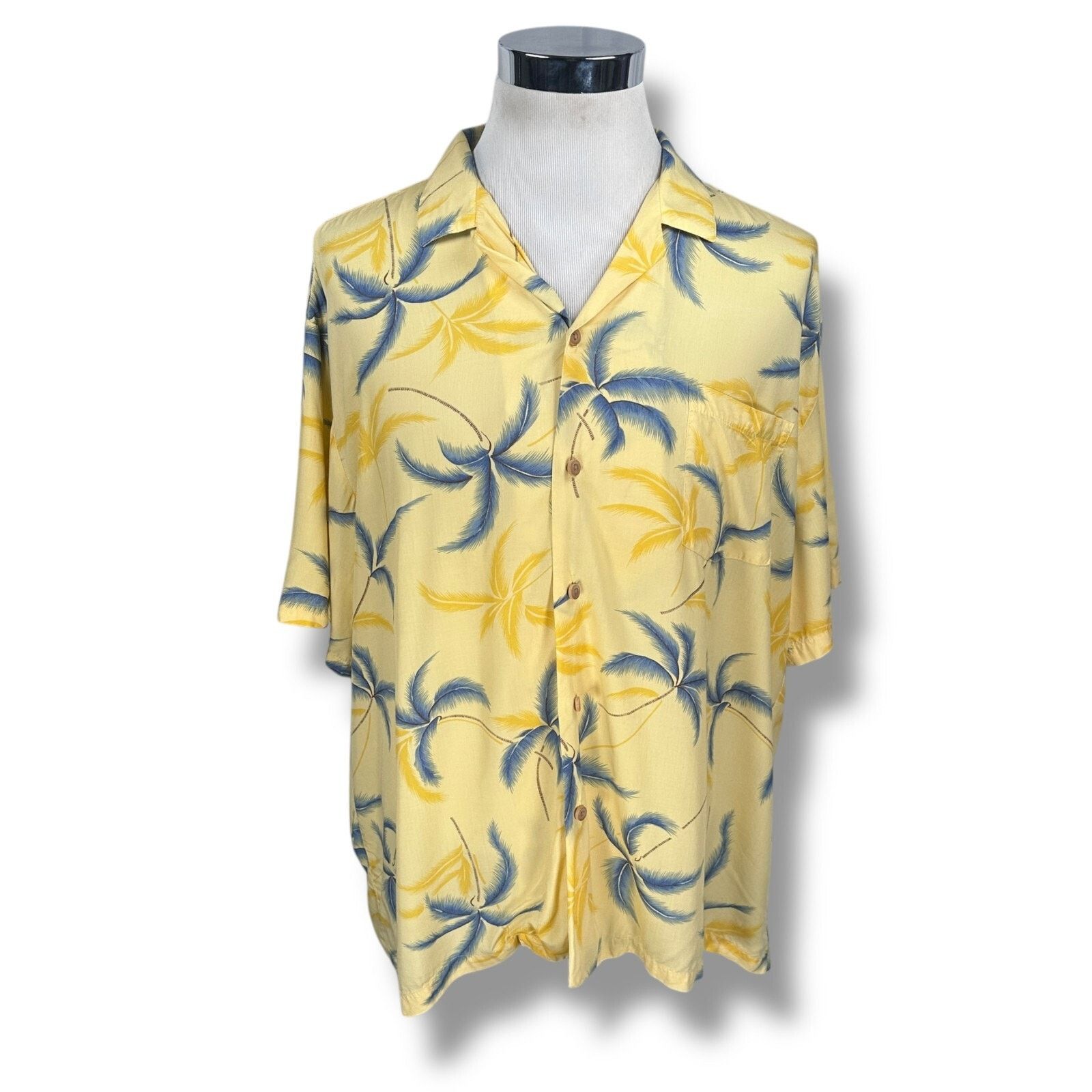 Paradise Found Vintage Paradise Found Hawaiian Shirt XXL Yellow Palm 80s Size US XXL / EU 58 / 5 - 1 Thumbnail
