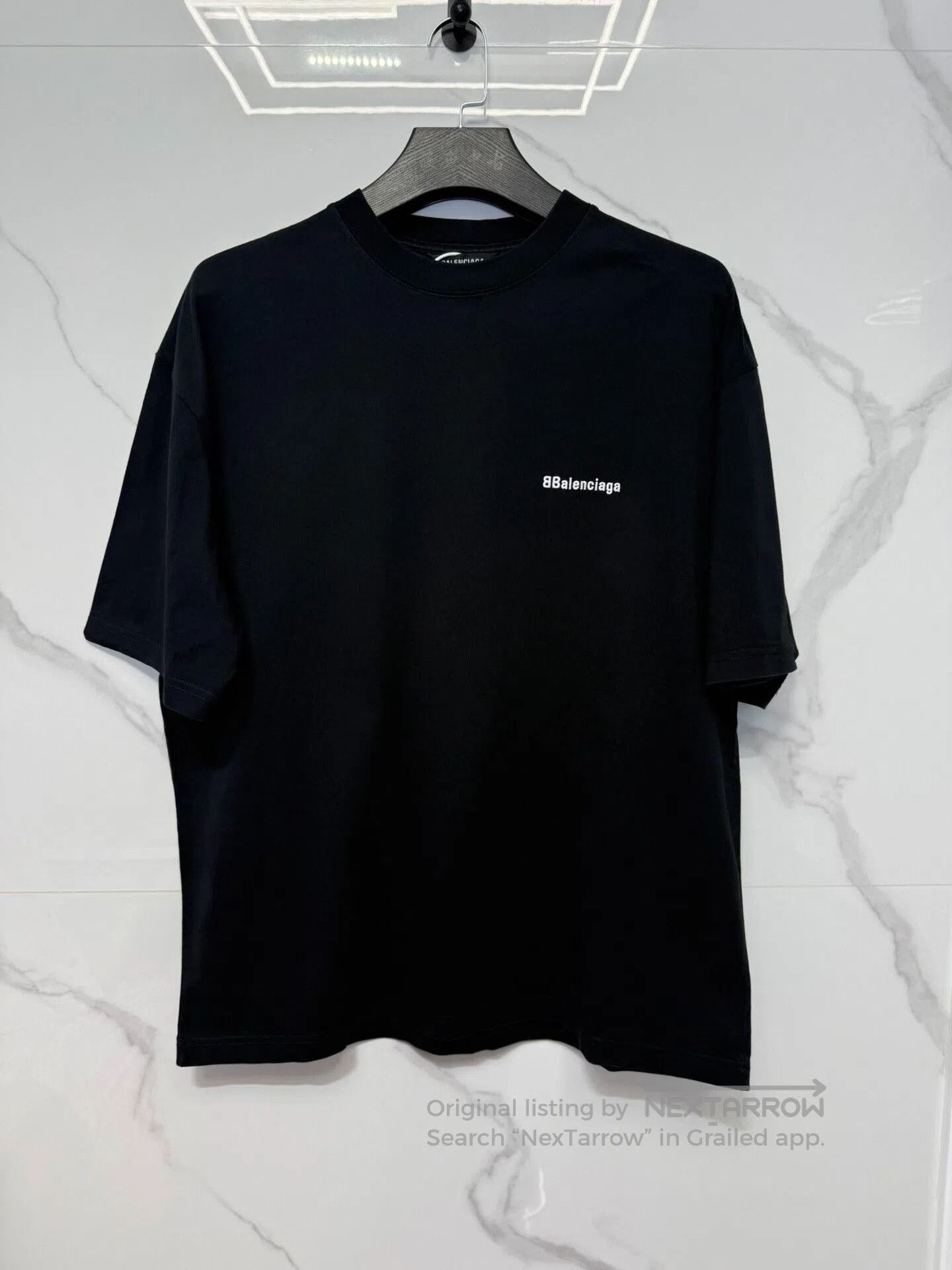 Balenciaga Balenciaga Black Logo Print Short Sleeve T. Size US M / EU 48-50 / 2 - 1 Thumbnail