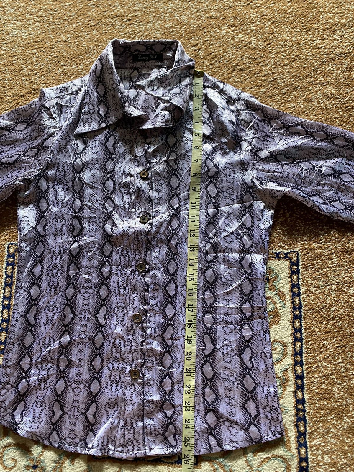 If Six Was Nine Vintage Luxuryblack snakeskin button shirt Size US M / EU 48-50 / 2 - 6 Thumbnail