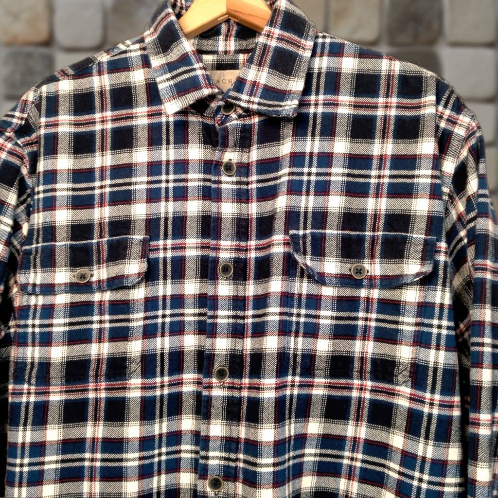 Vintage VINTAGE JAC HS Flannel Shirt LT Large Tall Blue Plaid Heavyweight Cotton Tartan Workwear Mens Large Tall Blue Plaid 1970s 80s Outdoorsy Work Shirt Size US L / EU 52-54 / 3 - 1 Thumbnail