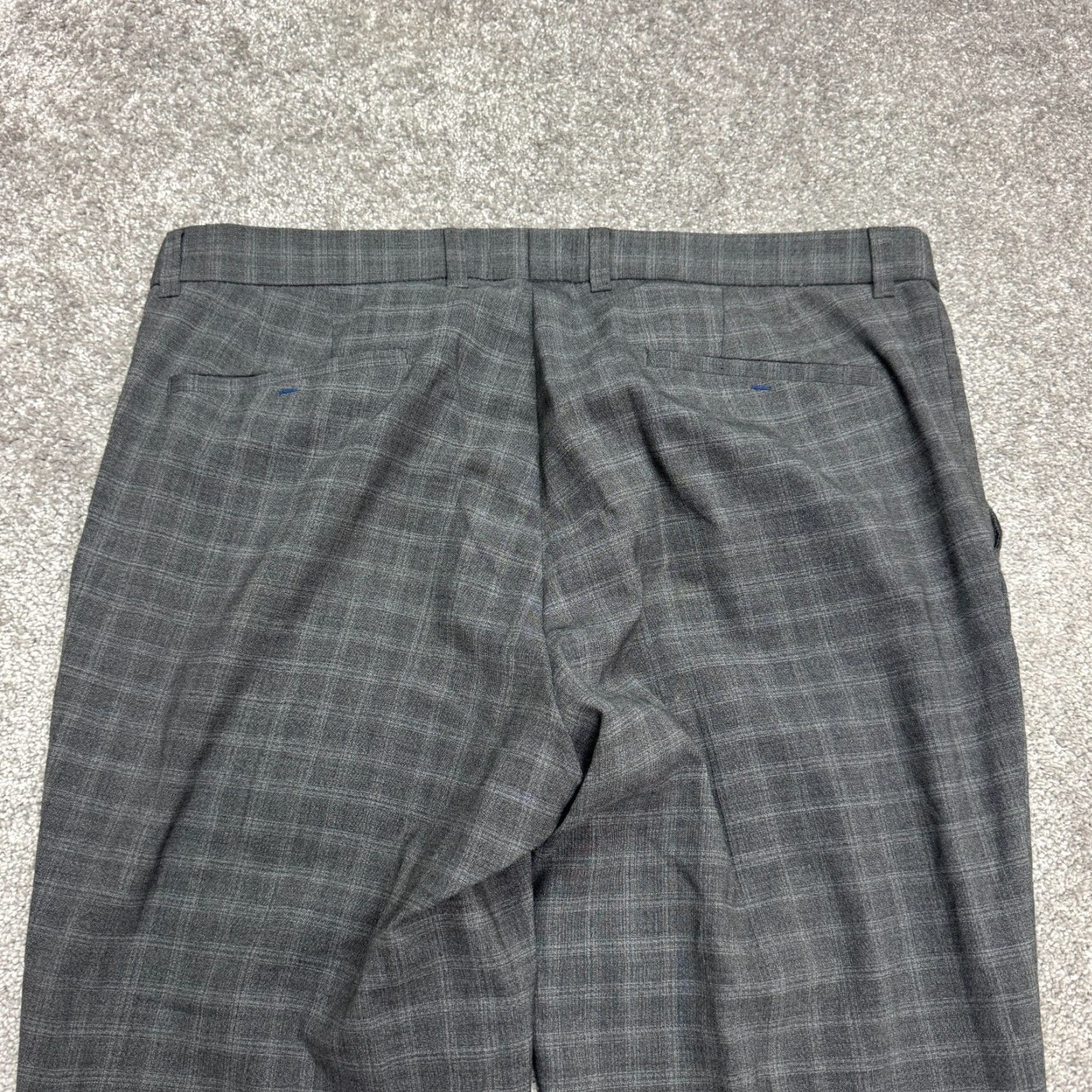 Vintage Sunwill Pants Mens 38L Gray Plaid Wool Blend Straight Trousers Dress Work Size US 38 / EU 54 - 4 Thumbnail