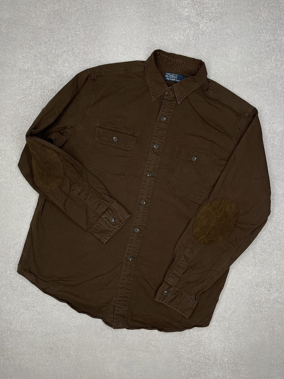 Vintage Polo Ralph Lauren Brown Shirt Y2K Rugby Size XL