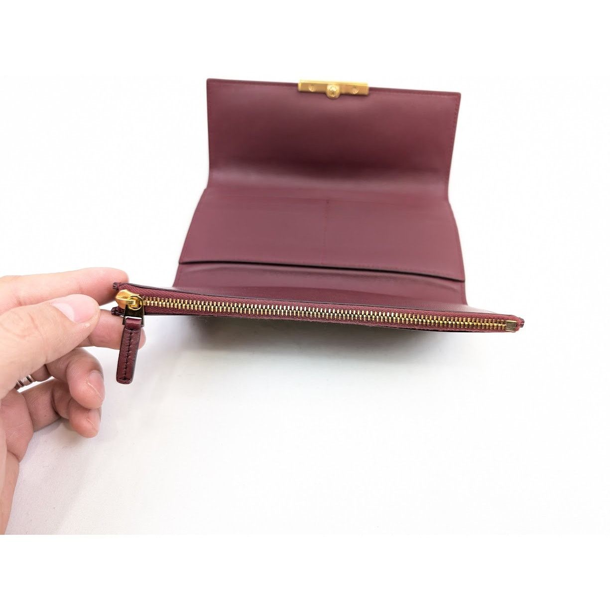 Bottega Veneta o1rshd1 Size: OS / French Calf Nappa Wallet in Bordeaux/Gold Size ONE SIZE - 12 Thumbnail