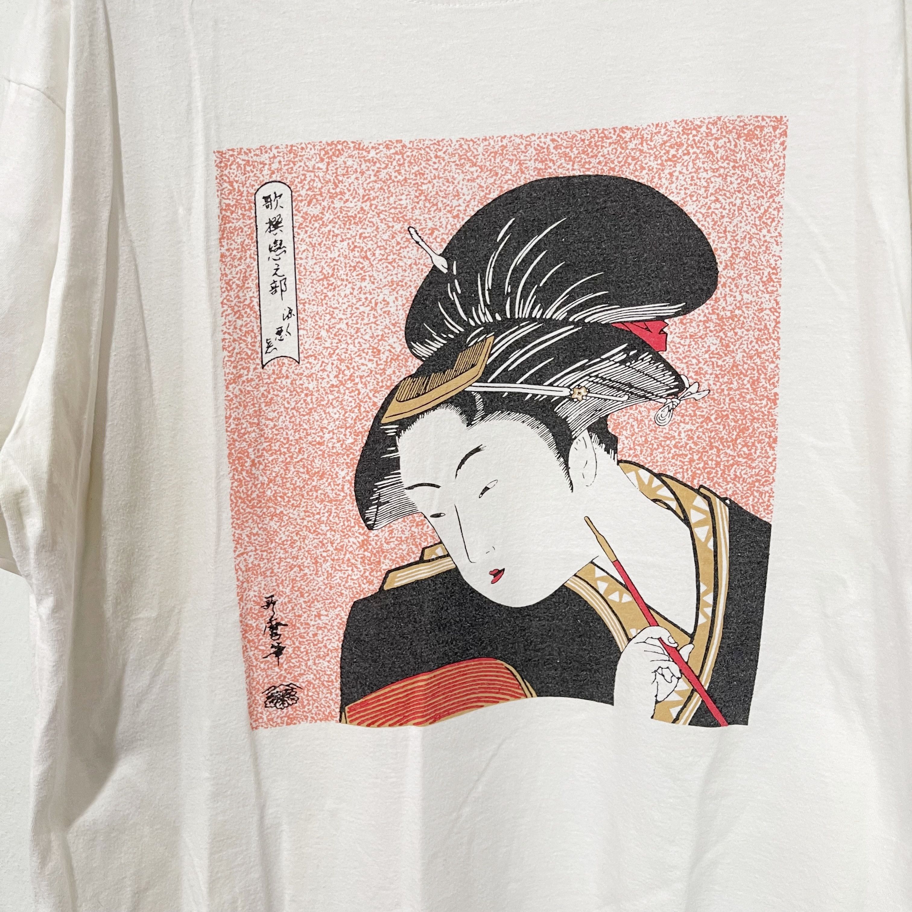 Vintage Vintage 90s Geisha Japanese Art T-Shirt Size US M / EU 48-50 / 2 - 2 Thumbnail