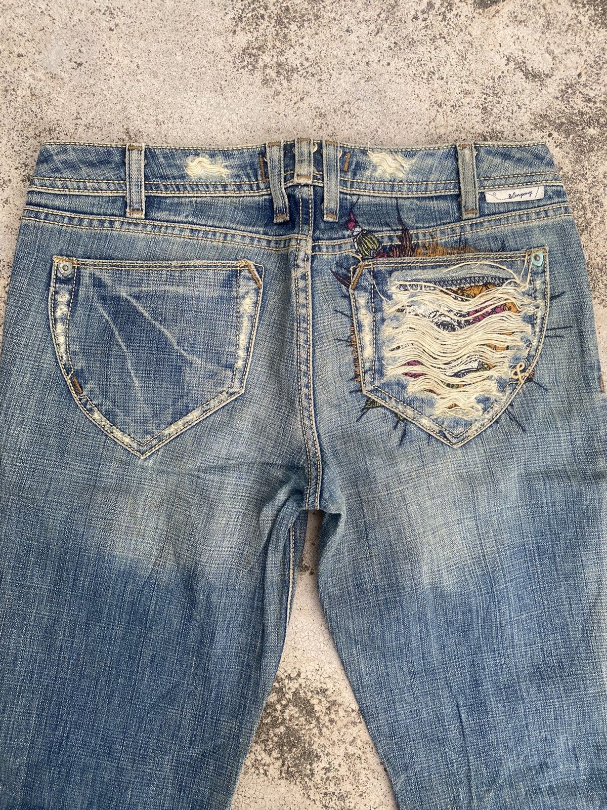 Japanese Brand Flare Jeans Jc Company Distressed Embroidered Skull Bootcut Size US 30 / EU 46 - 22 Thumbnail