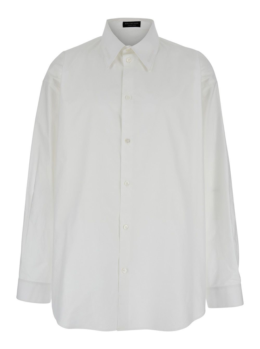 Balenciaga White Shirt with Pointed Collar in Cotton Man Size US M / EU 48-50 / 2 - 1 Thumbnail