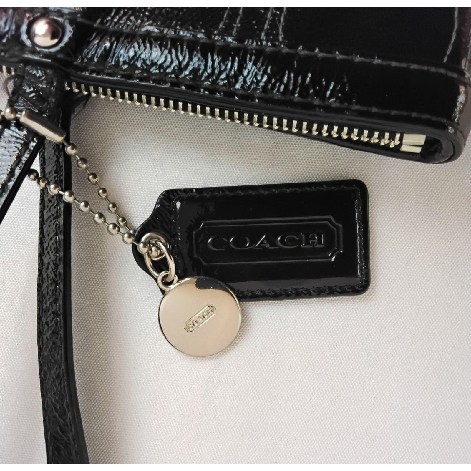 Coach Coach Signature Stitch Tote Bag Black Patent Leather Size ONE SIZE - 9 Thumbnail