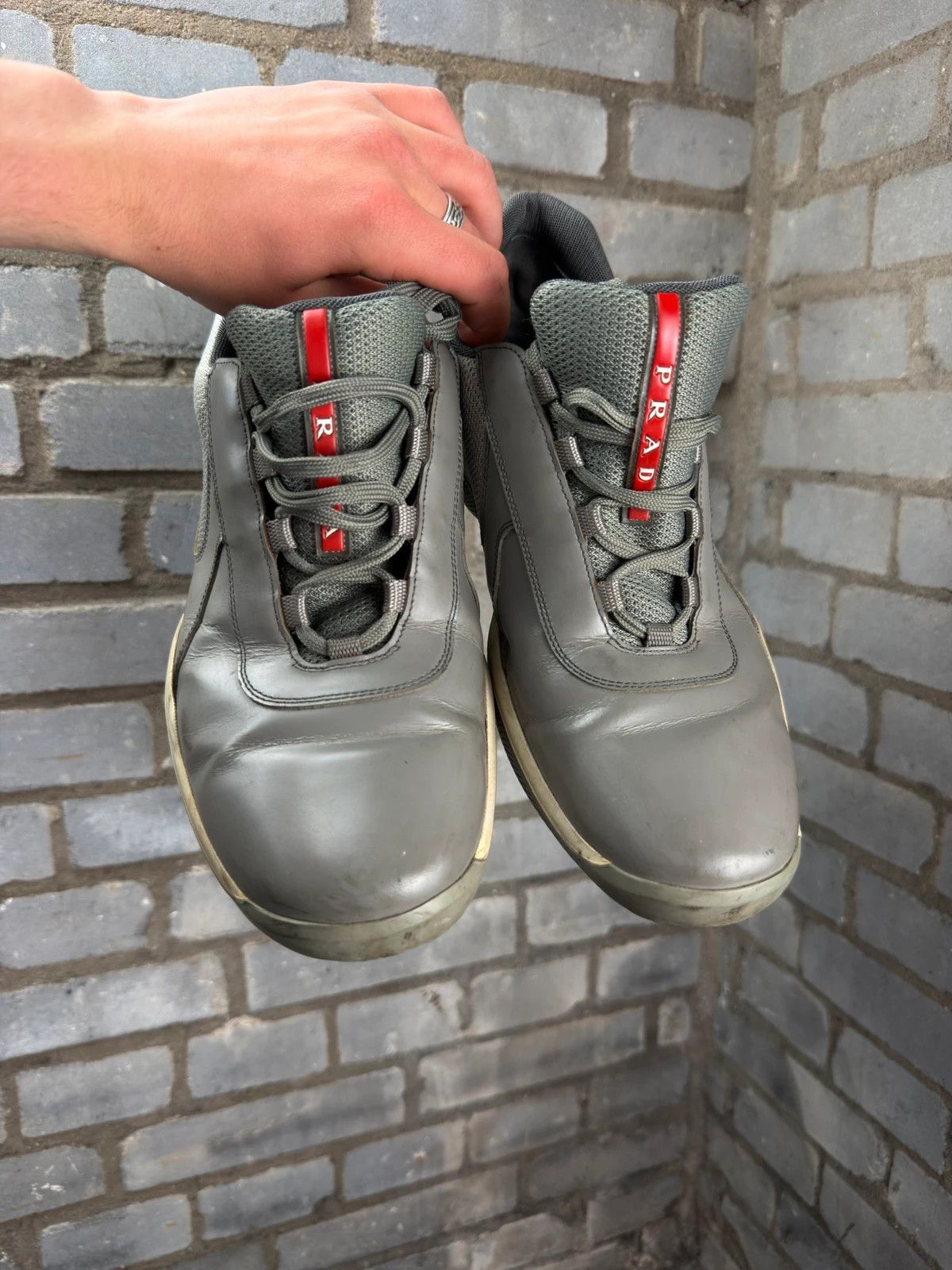 Prada Prada OG American Cup 2000’s grey trainers Size US 12 / EU 45 - 4 Thumbnail