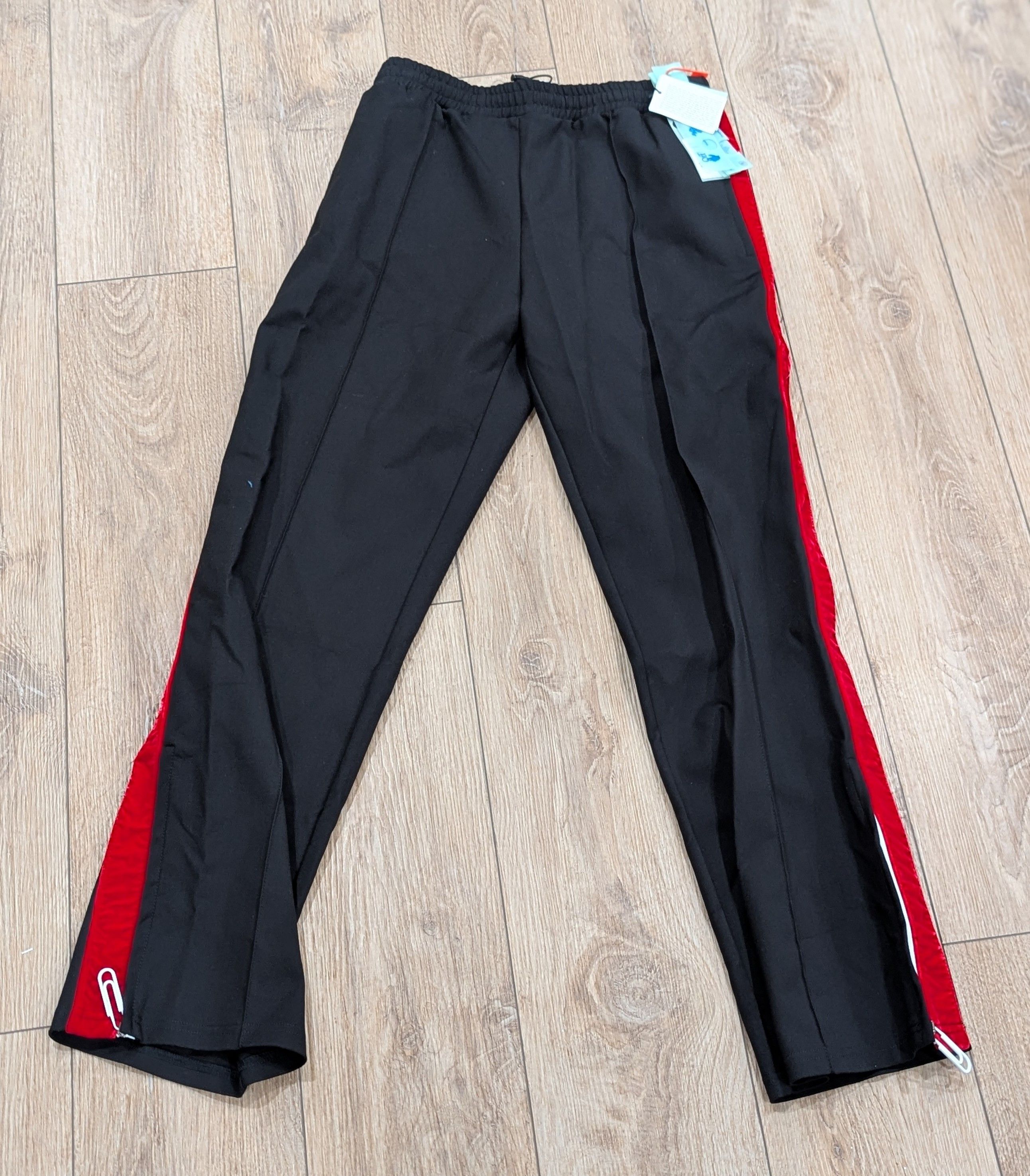 Off-White Off-White Side Taped Pintuck Pants Black/Red Small Size US 30 / EU 46 - 1 Thumbnail