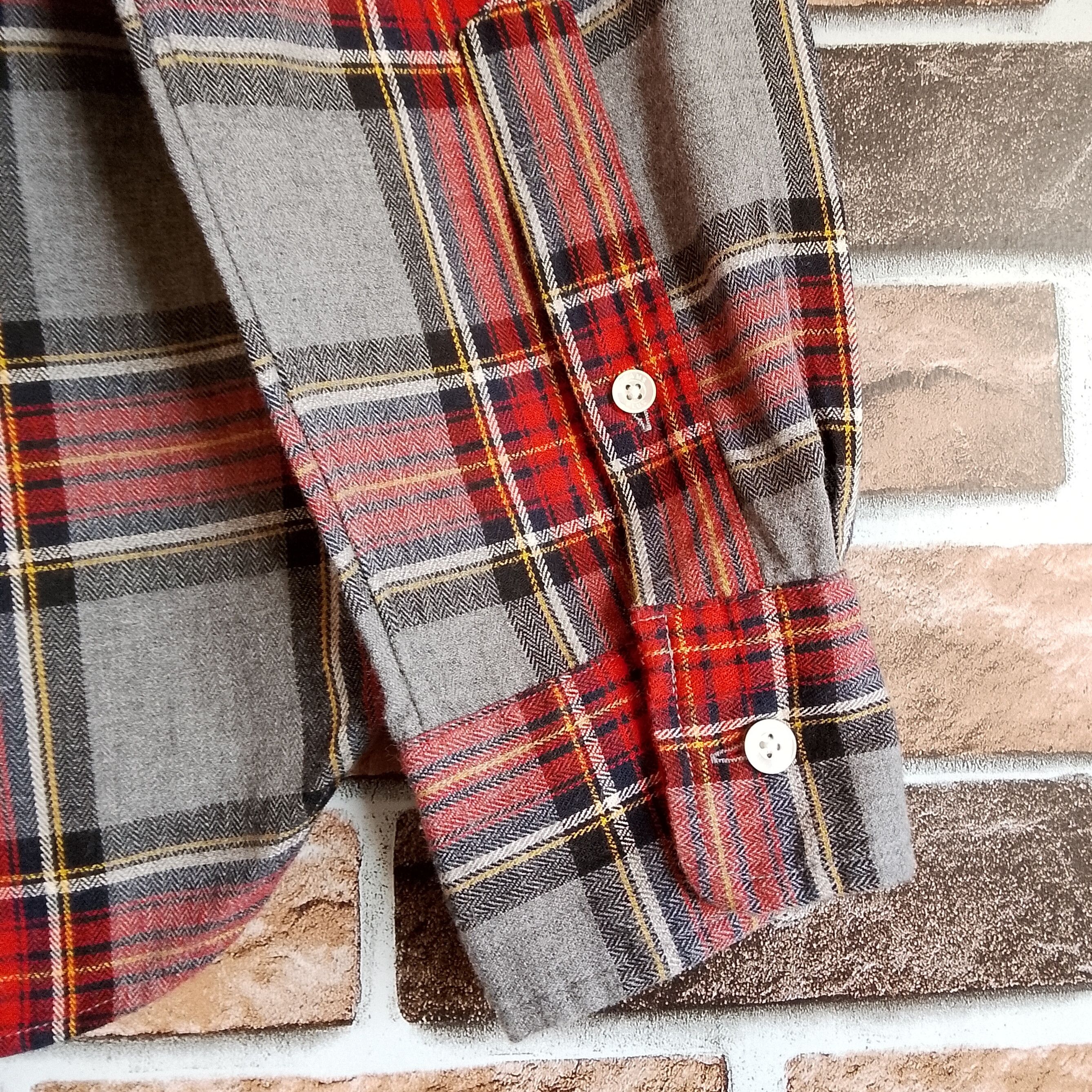 Beams Plus 100% Cotton Red/Gray Gingham Plaid Lightweight Flannel Size US S / EU 44-46 / 1 - 8 Thumbnail