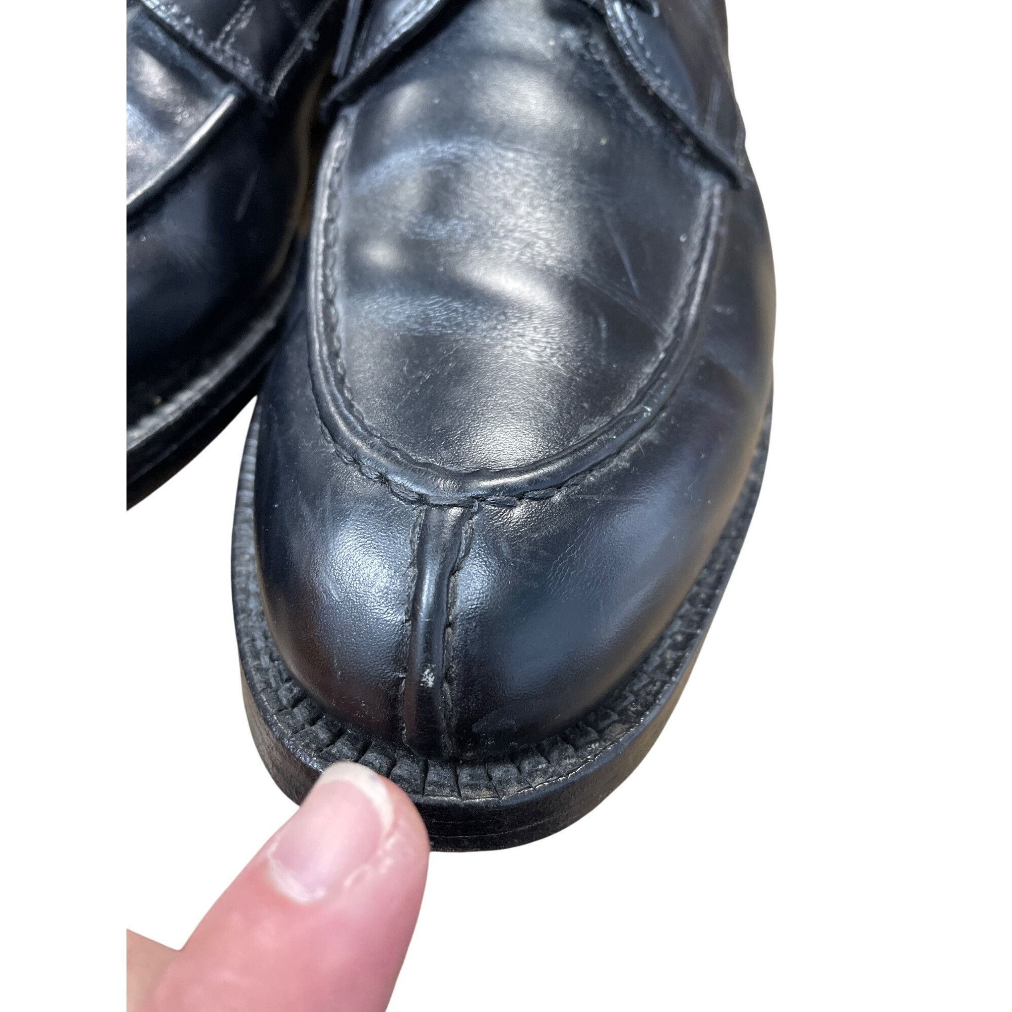 Allen Edmonds Allen Edmonds Bradley Mens Black Leather Split Toe Derby Sho Size US 12 / EU 45 - 14 Thumbnail