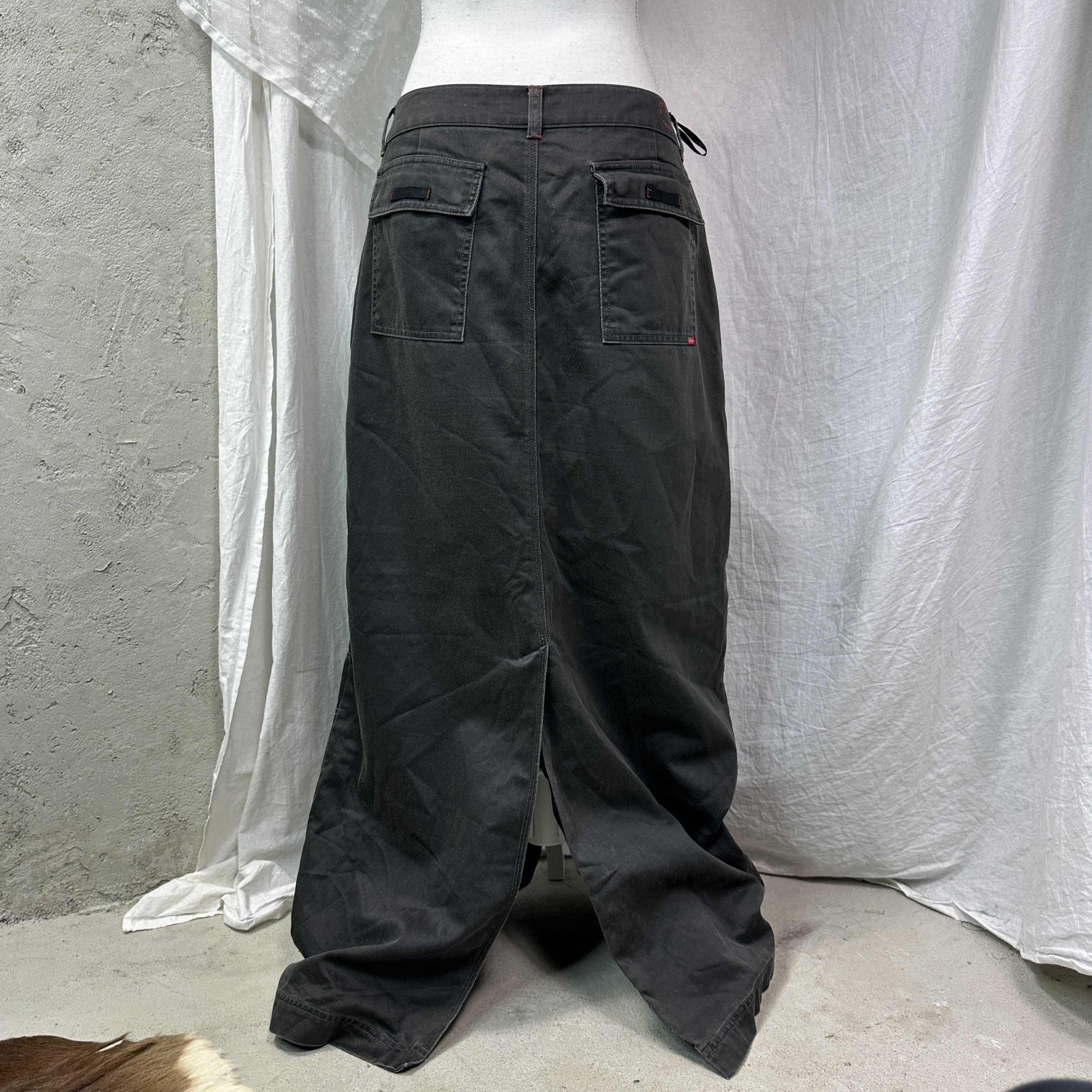 Vintage Vintage Avant Garde Denim Cyber Maxi Jeans Skirt Y2K Size 27" / US 4 / IT 40 - 7 Thumbnail