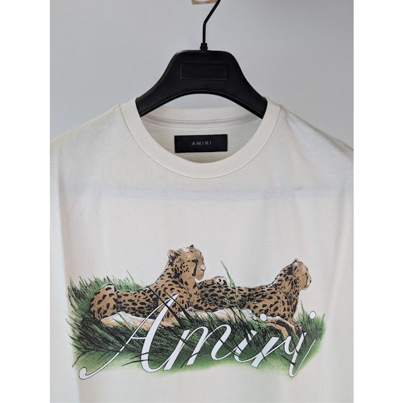 Amiri o1rshd1 Q:2 / Cheetah Logo T-shirt in Alabaster Size US M / EU 48-50 / 2 - 7 Thumbnail