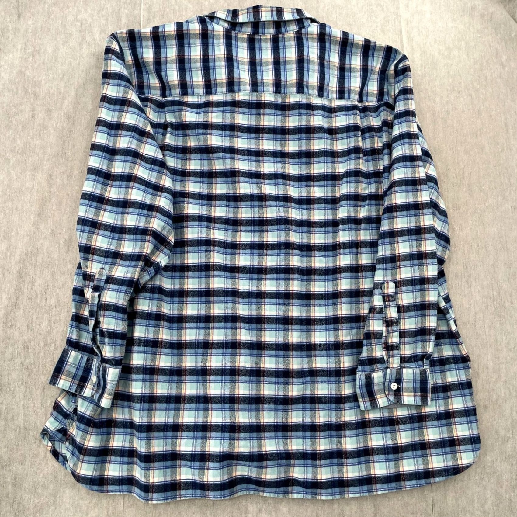 Psycho Bunny Psycho Bunny Shirt Adult 3XL Blue Plaid Pima Cotton Flannel Button Up Mens XXXL Size US XXL / EU 58 / 5 - 4 Thumbnail