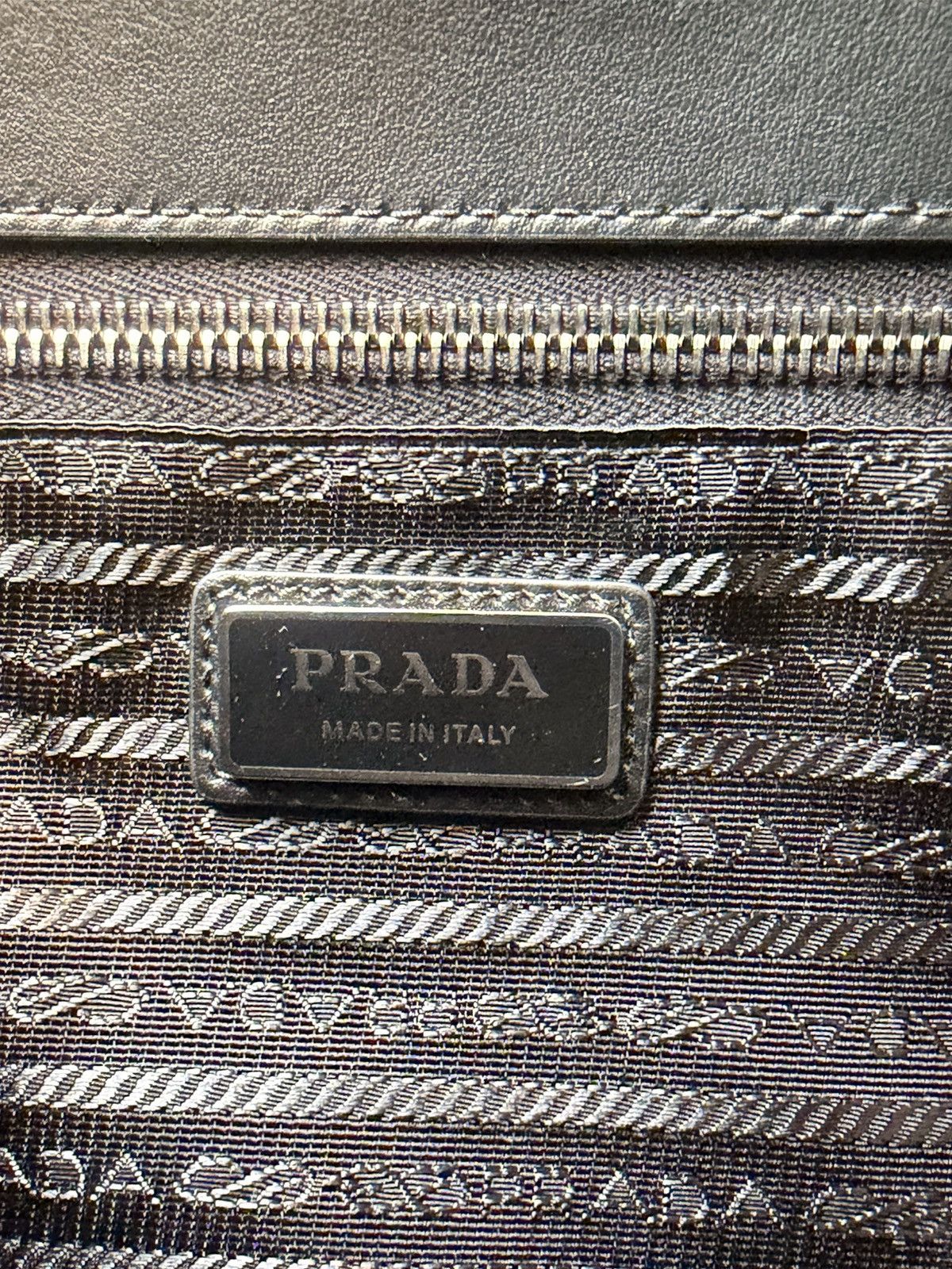 Prada PRADA Tote Bag Water Bottle Leather Black Triangle Pattern Size ONE SIZE - 11 Thumbnail