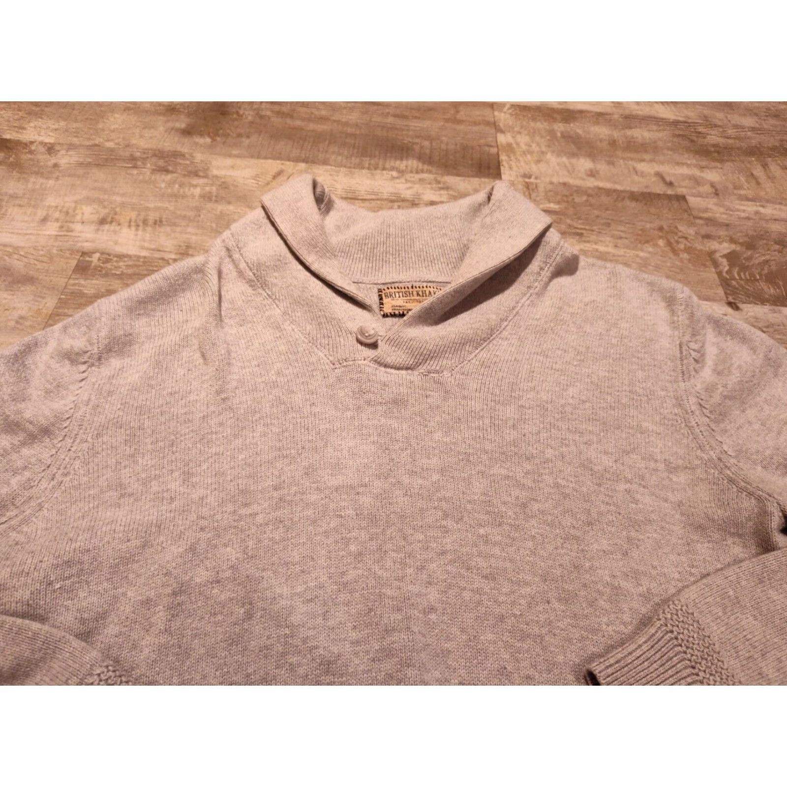 Vintage VINTAGE British Khaki Mens Sweater Pullover Cowl Neck Knit Long Sleeve Size Small Gray Casual Winter Size US S / EU 44-46 / 1 - 5 Thumbnail