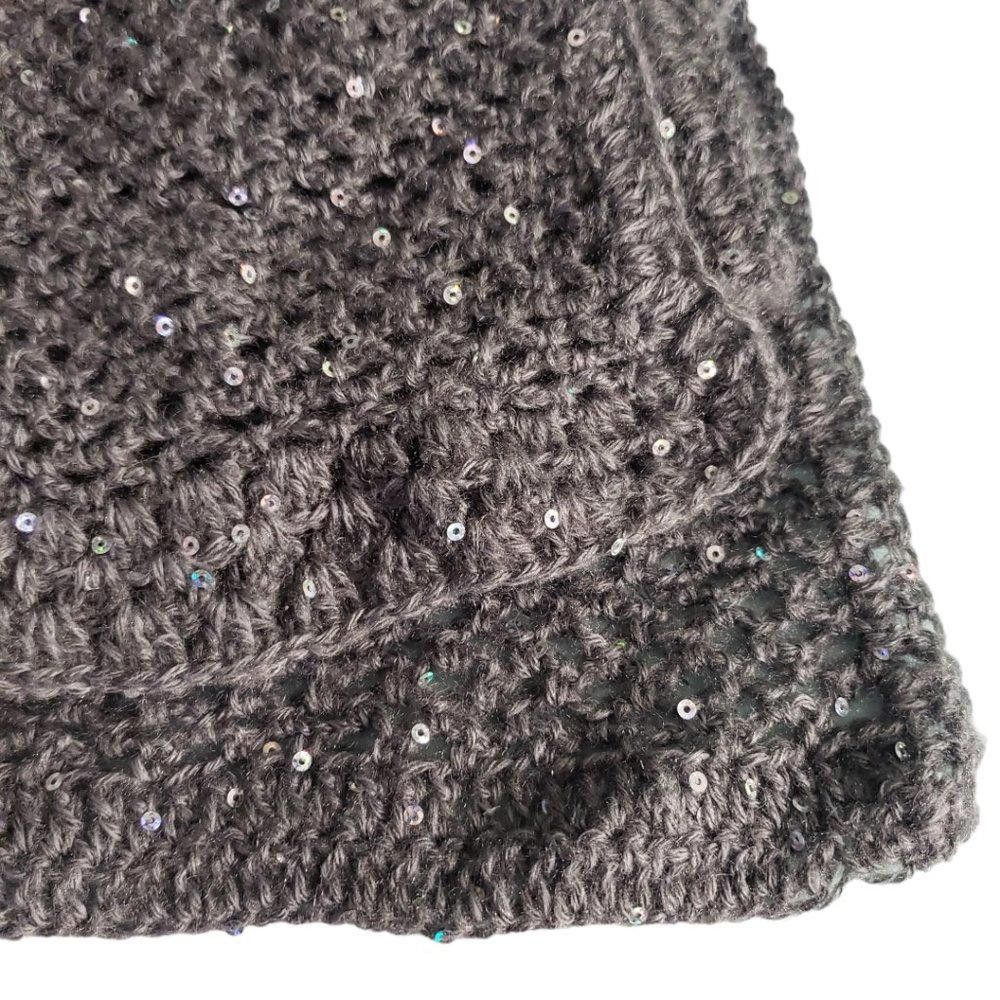 Designer CT832 Gray Knitted Girls Scarf with Sequins Size ONE SIZE - 4 Thumbnail