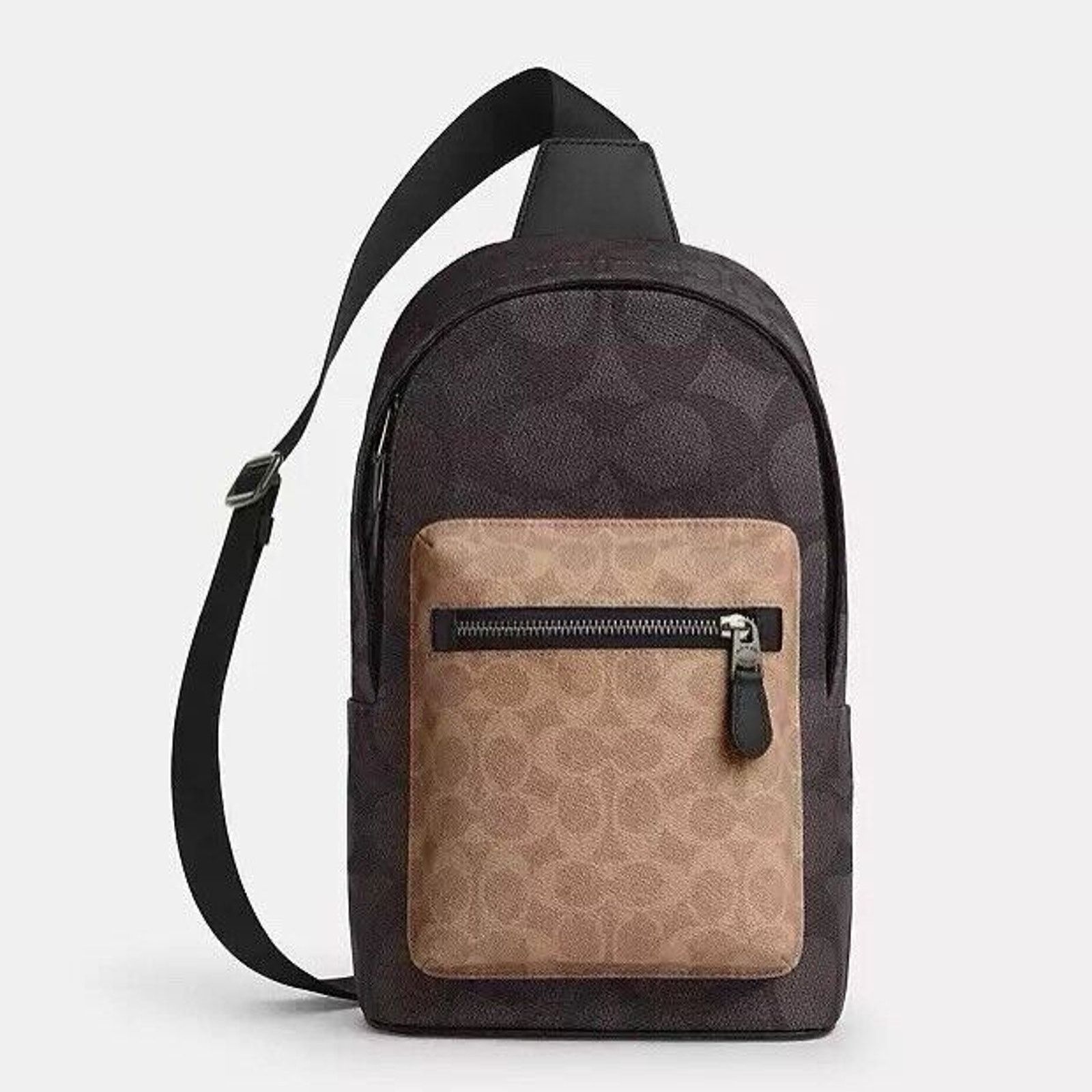 Coach NWT Coach Men's West Pack Signature Canvas CAB60 Walnut /Tan Size ONE SIZE - 5 Thumbnail