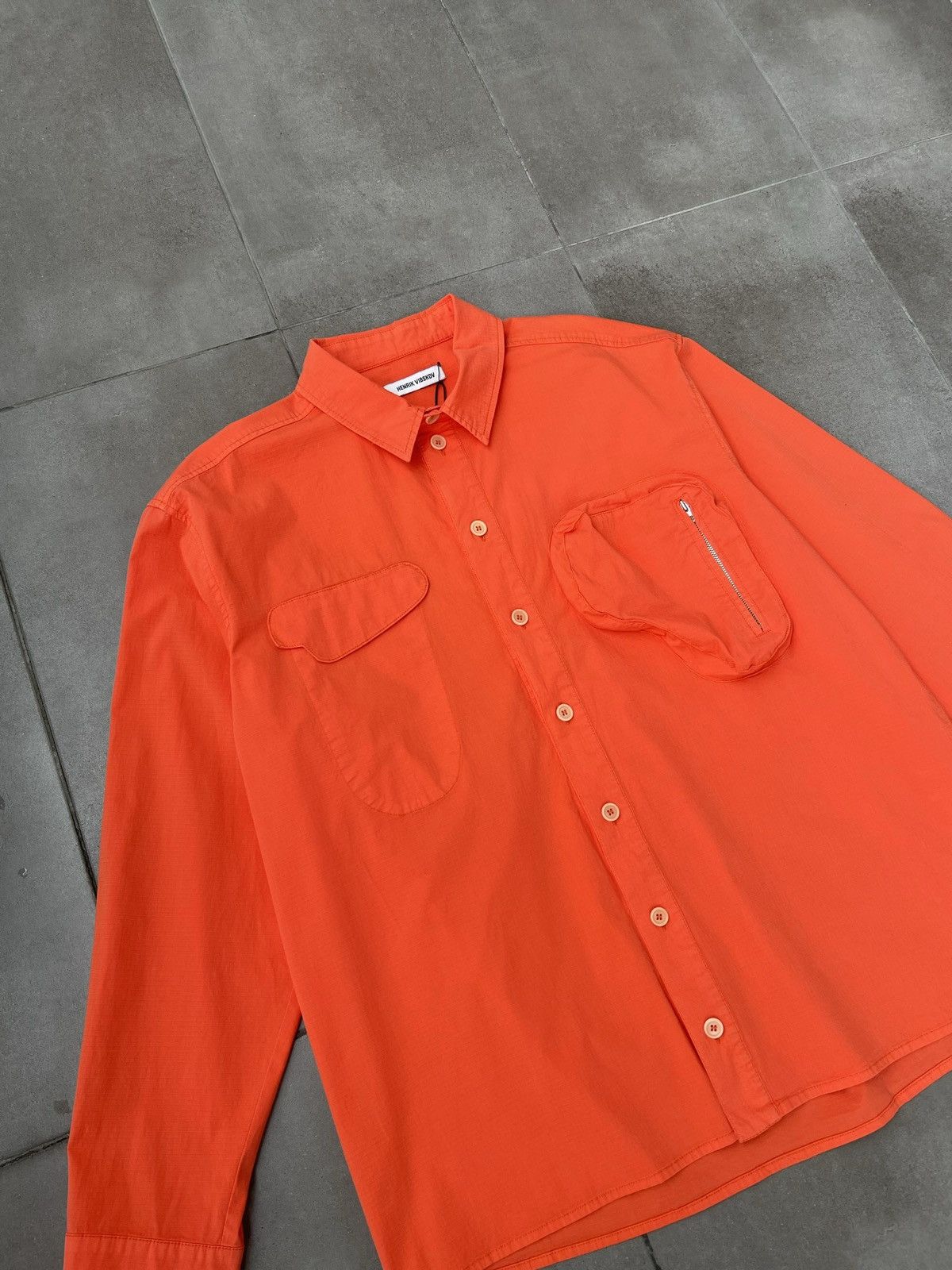 Henrik Vibskov !DS! SS23 Henrik Vibskov Flame Orange Cargo Shirt Size US XL / EU 56 / 4 - 15 Thumbnail