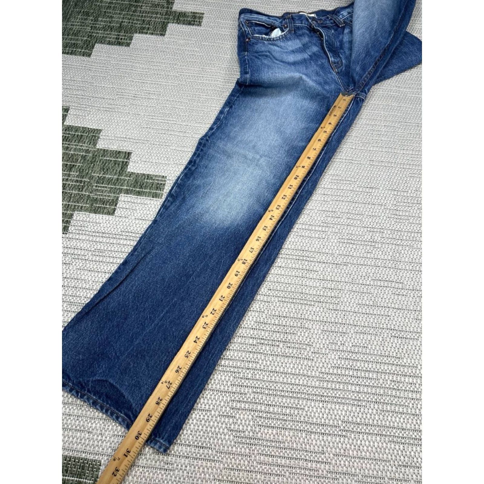 Madewell Madewell Jeans Womens 26x30 Blue Denim Mid Rise 23 Regular Cotton 5-Pocket Classic Logo Baggy Wide-Leg Jeans Size 40" / US 18 - 3 Thumbnail