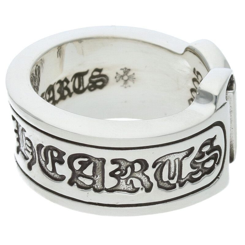 Chrome Hearts 7 CHROME HEARTS LARGE SCROLL LABEL RING silver Size ONE SIZE - 4 Thumbnail