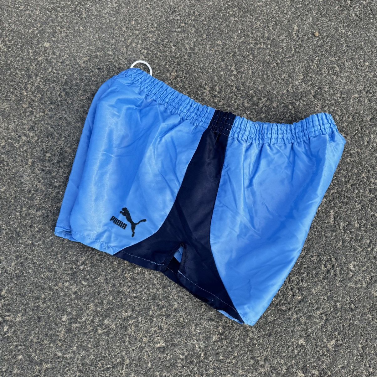 Puma 70s/80s Puma Running Shorts Blue Soccer made in hong kong Size US 33 - 11 Thumbnail