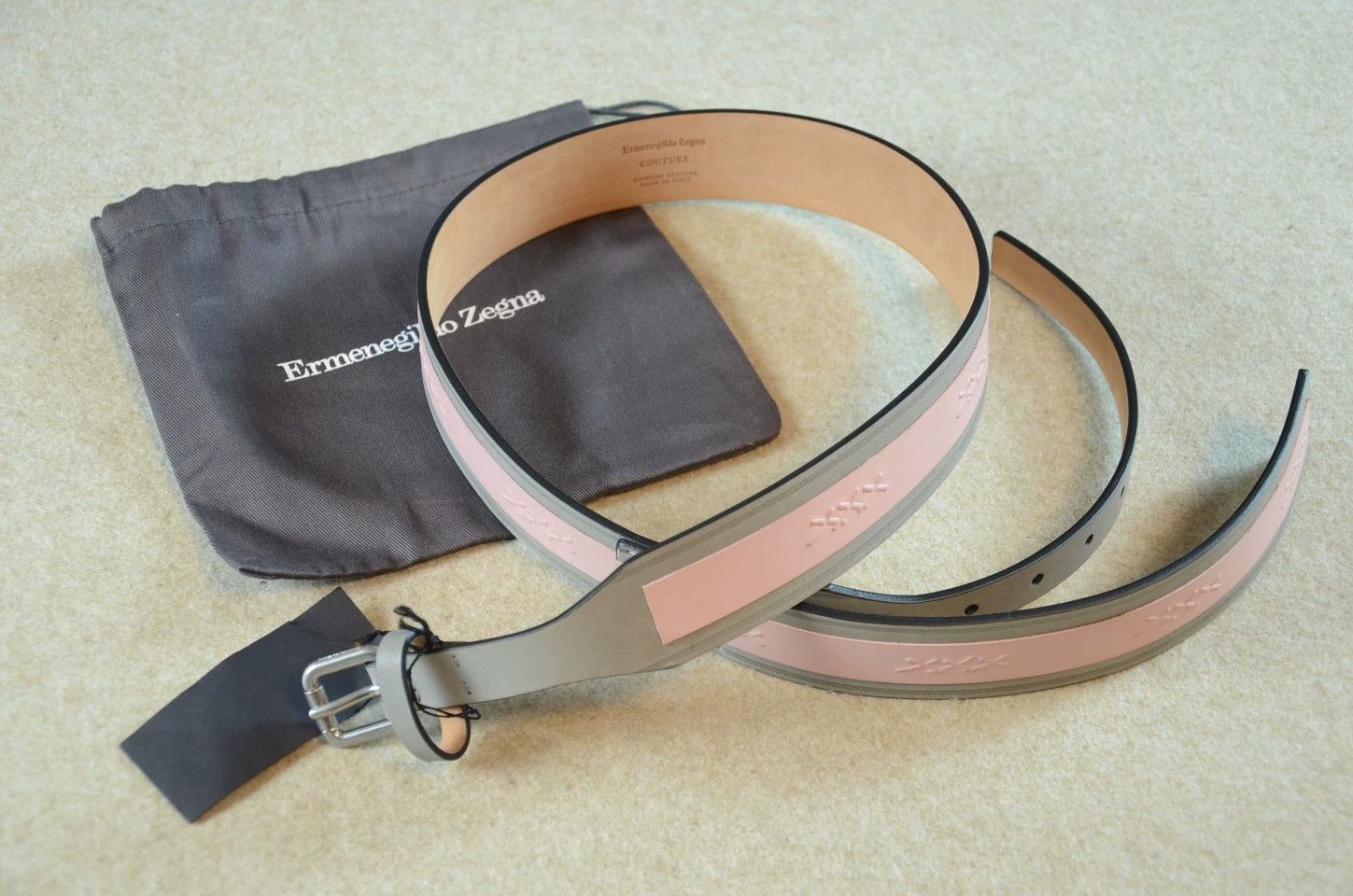 Ermenegildo Zegna Zegna XXX Double Layer Belt 90cm Gray Pink Army Red Yellow Size ONE SIZE - 1 Thumbnail