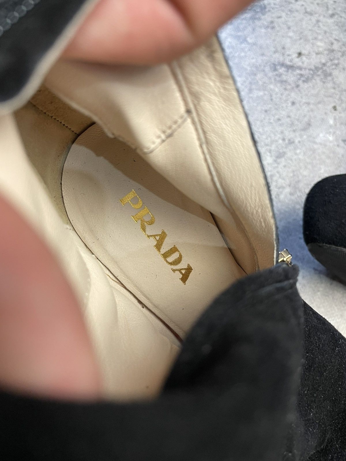 Prada Prada Black Suede High Knee Heels Boots Size US 7.5 / IT 37.5 - 8 Thumbnail
