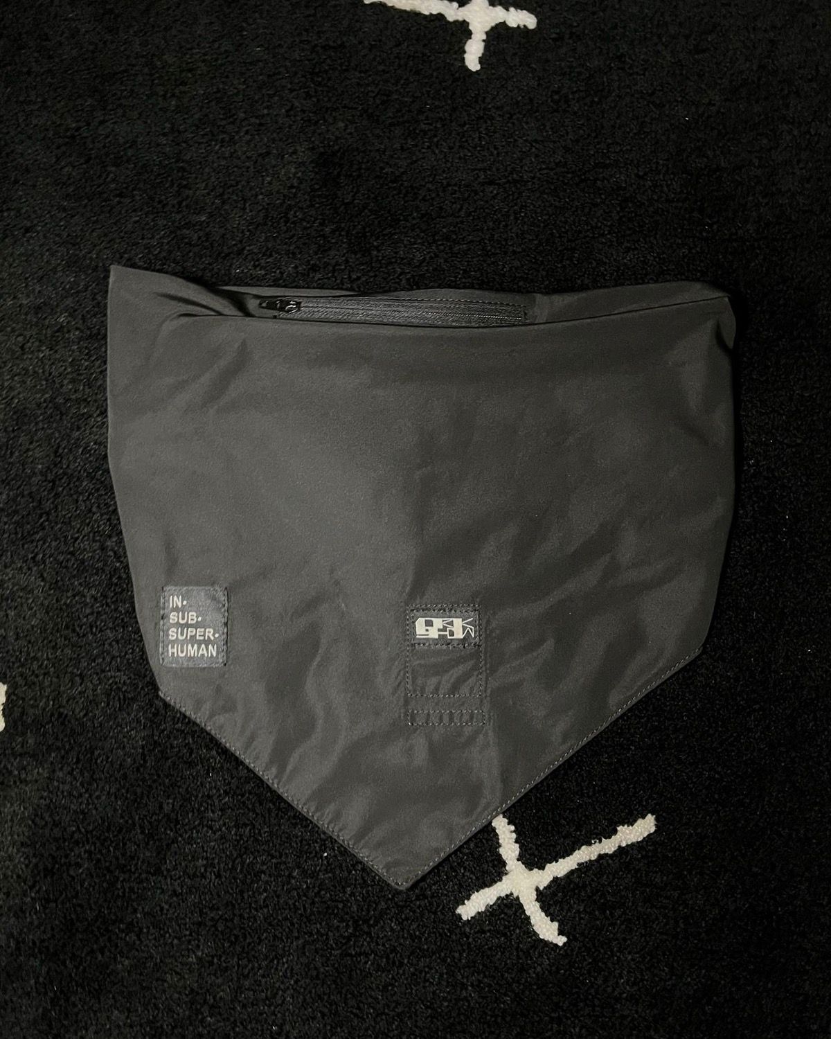 Pre-owned Rick Owens X Rick Owens Drkshdw Rick Owens “super Human” Bandanna Pouch Mask In Black