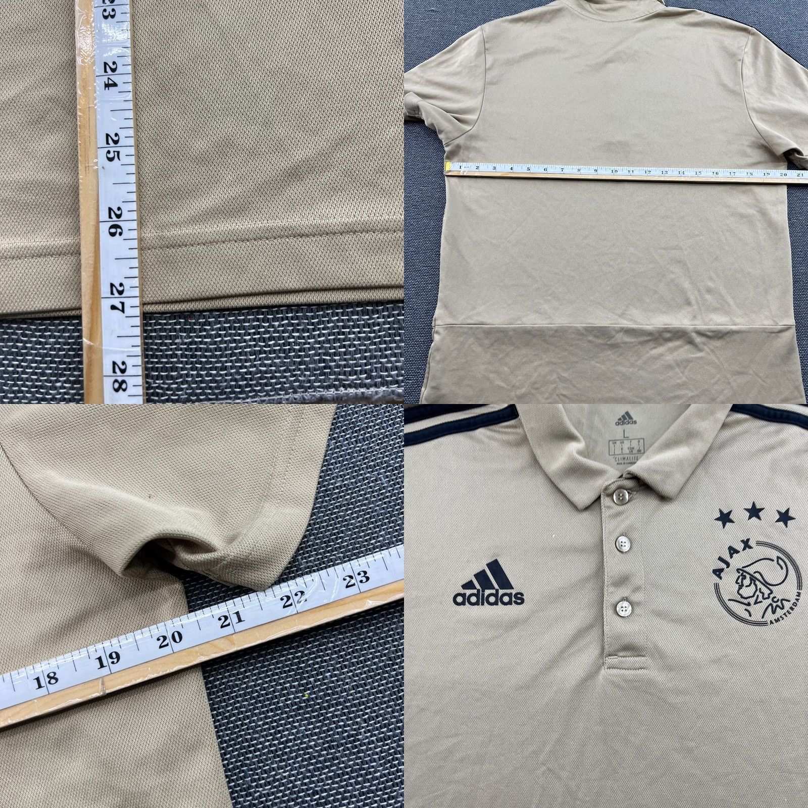 Adidas adidas Ajax Amsterdam 2018 Polo Shirt Football Mens Large Yellow Gold T-Shirt Jersey Short Sleeve Activewear Casual Moisture Wicking Quick Dry Mens Size US L / EU 52-54 / 3 - 8 Thumbnail