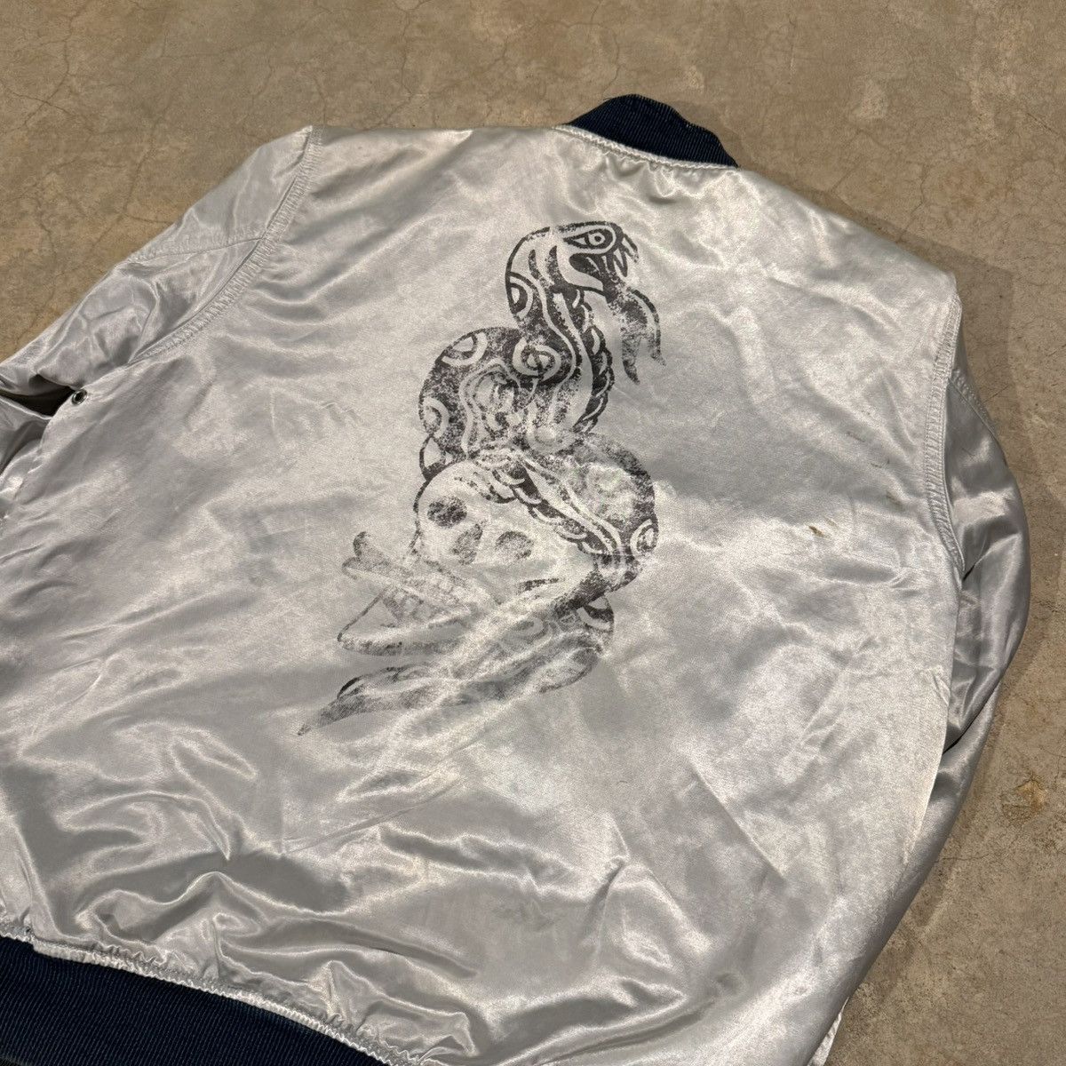 Diesel Vintage Diesel Faded Denim Reversible Bomber Jacket Grunge Size US L / EU 52-54 / 3 - 17 Thumbnail